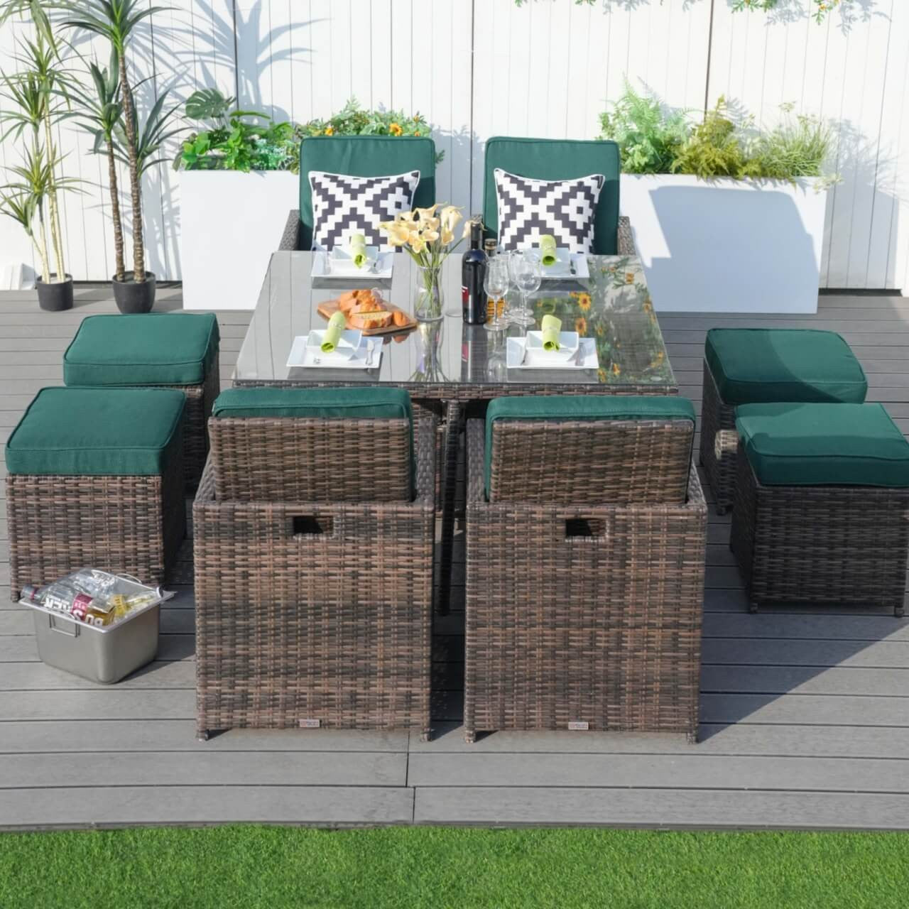 4 Seats Square Outdoor Patio Dining Set PAD-3233B Direct Wicker