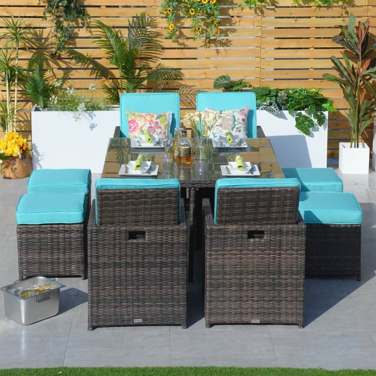 4 Seats Square Outdoor Patio Dining Set PAD-3233B Direct Wicker
