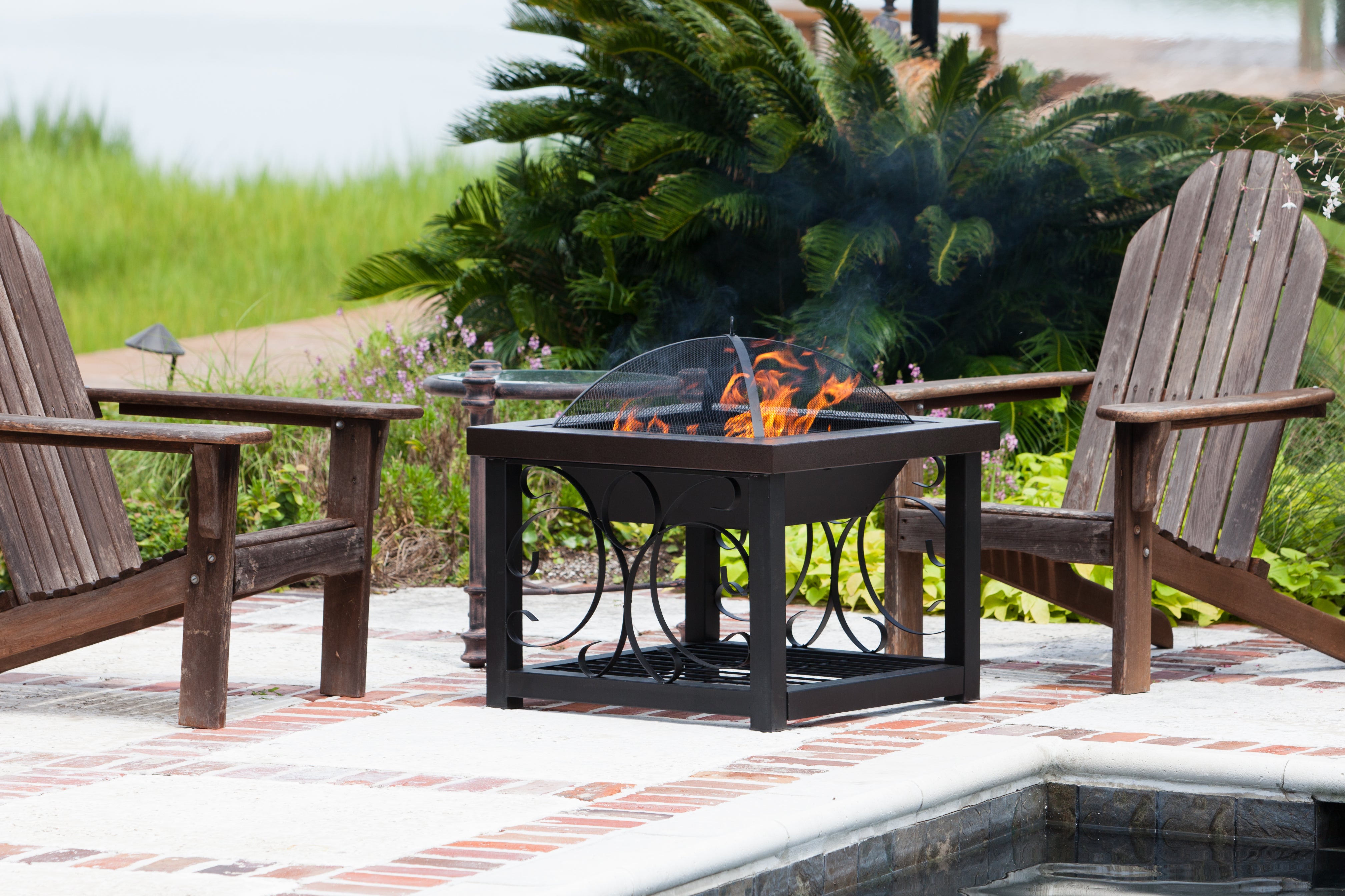 Well Traveled Living Hammer Tone Bronze Finish Cocktail Table Fire Pit