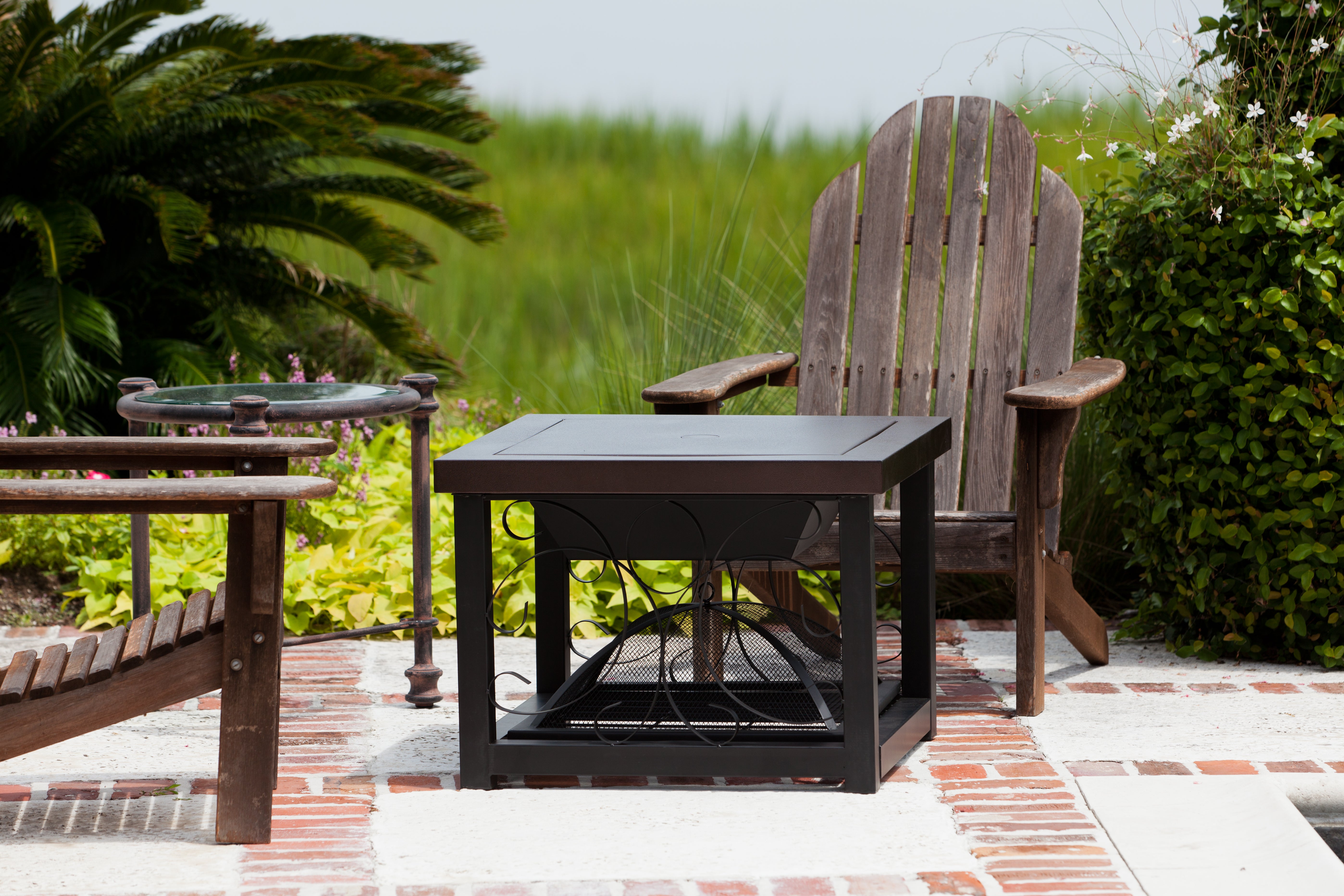 Well Traveled Living Hammer Tone Bronze Finish Cocktail Table Fire Pit