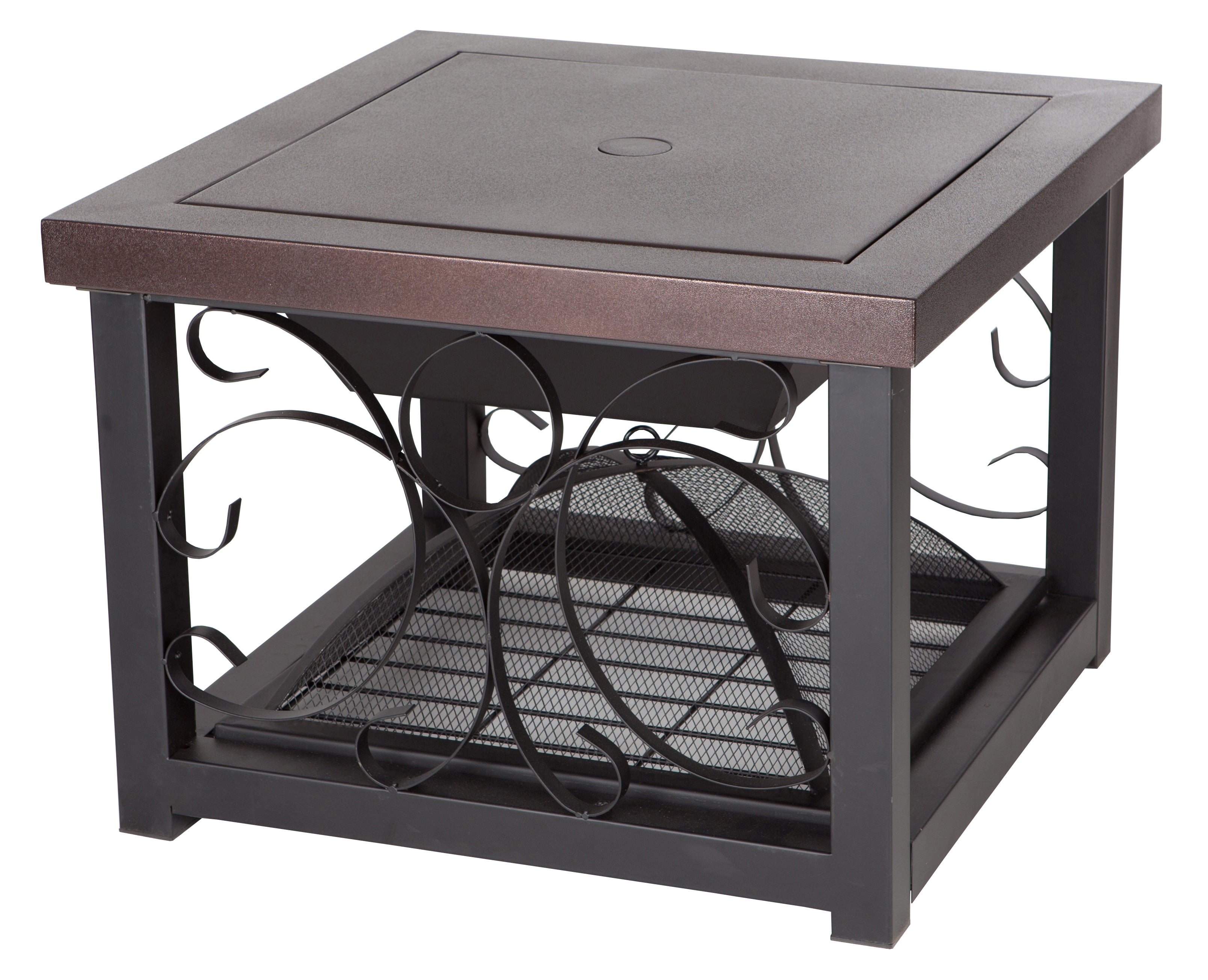 Well Traveled Living Hammer Tone Bronze Finish Cocktail Table Fire Pit