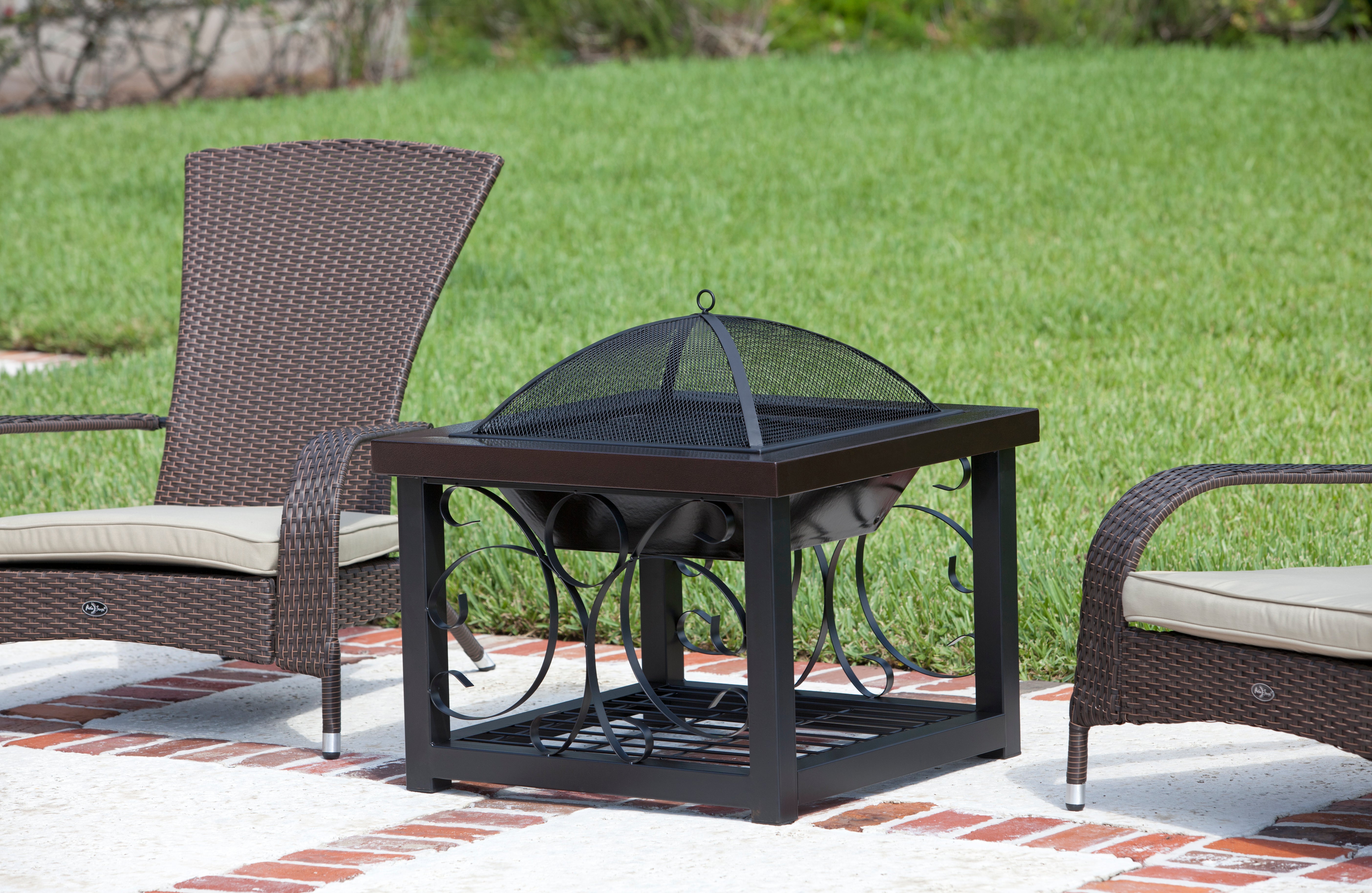 Well Traveled Living Hammer Tone Bronze Finish Cocktail Table Fire Pit