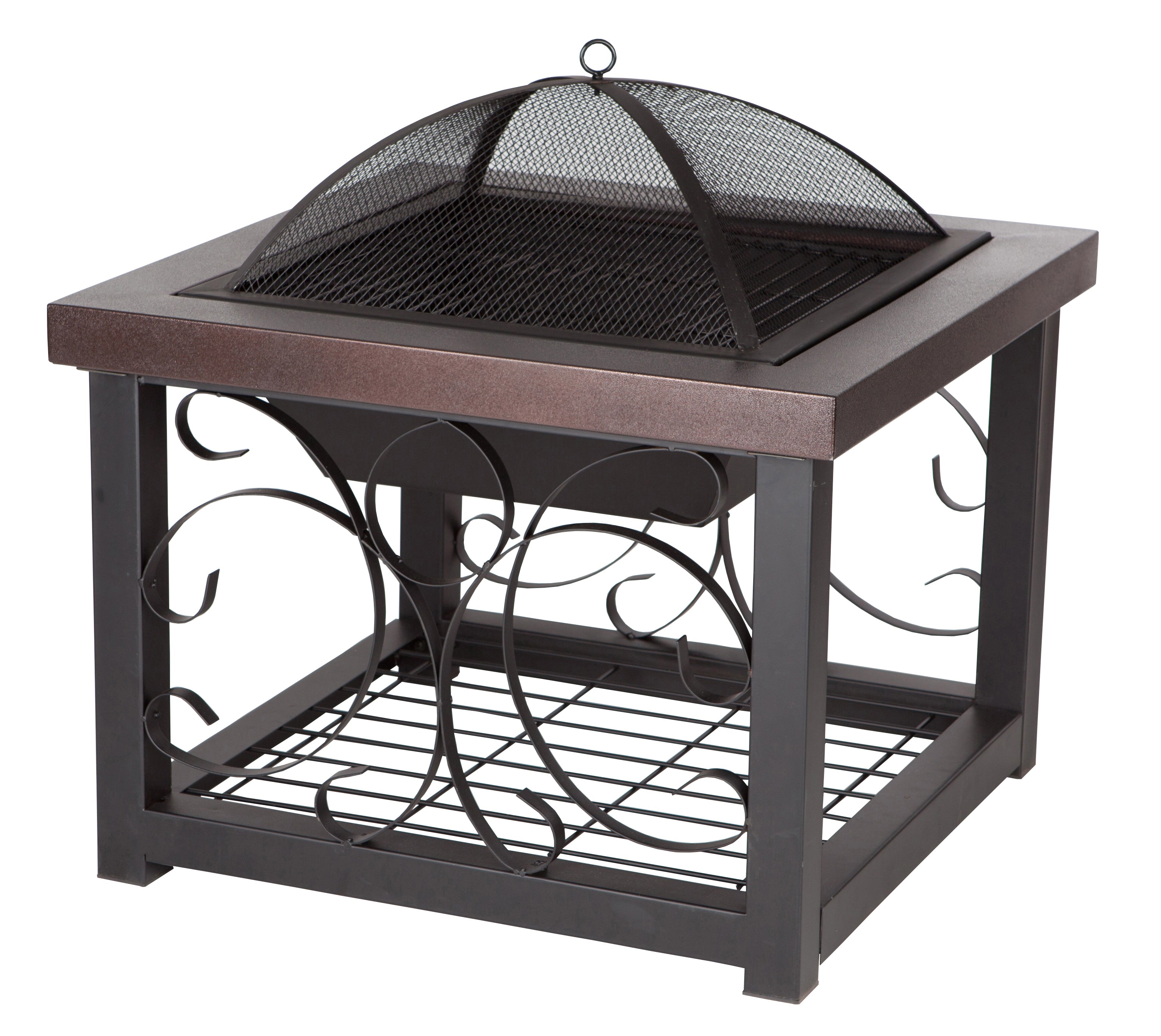 Well Traveled Living Hammer Tone Bronze Finish Cocktail Table Fire Pit