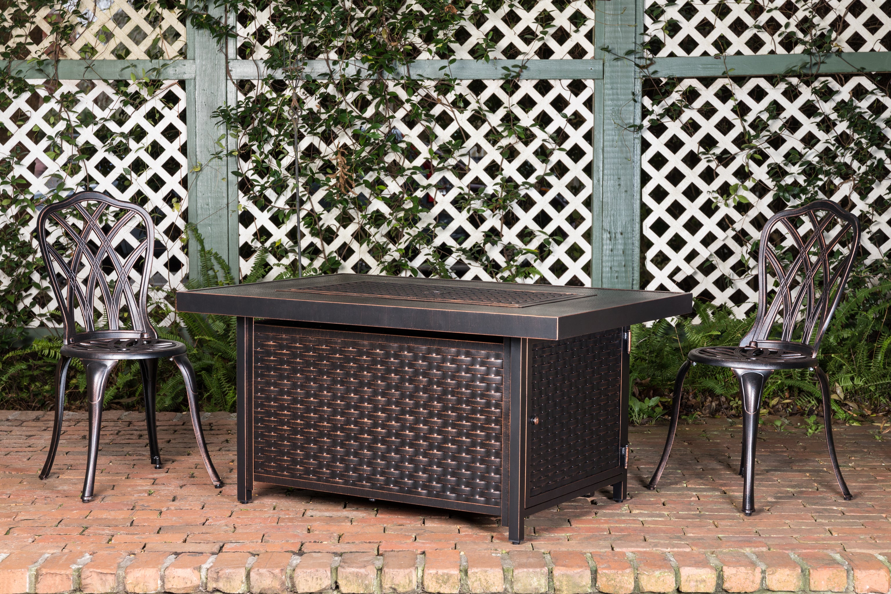 Well Traveled Living Baker Rectangle Aluminum LPG Fire Pit