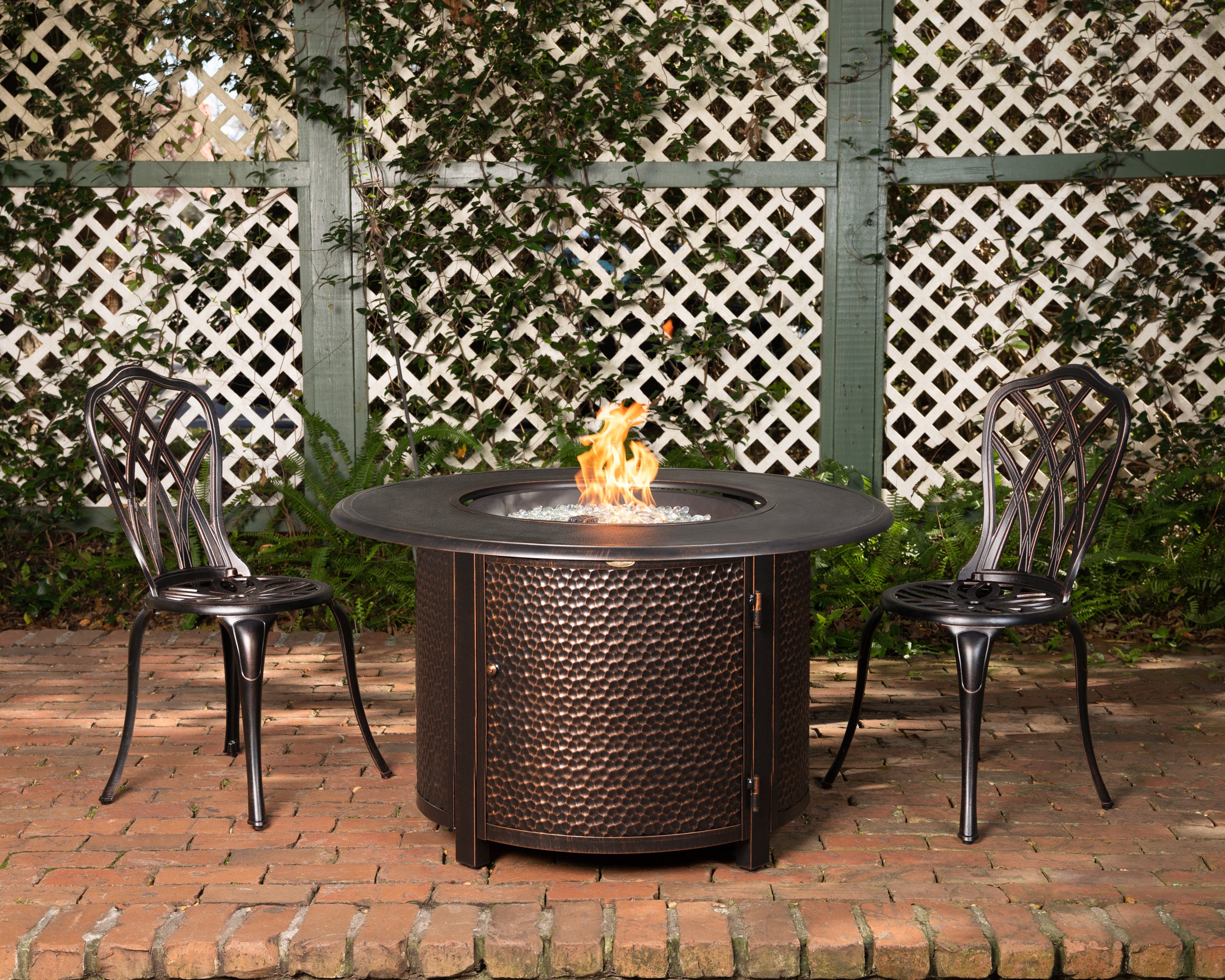 Well Traveled Living Weyland Round LPG Fire Pit in Antique Bronze