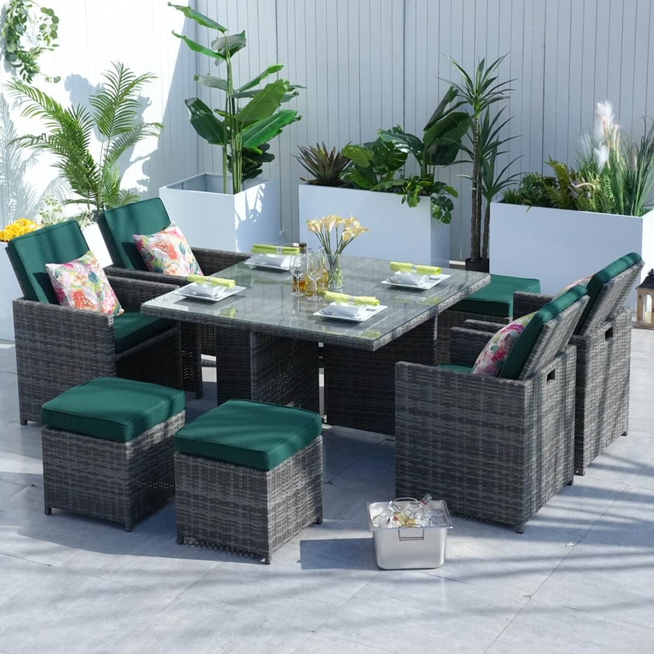 4 Seats Square Outdoor Patio Dining Set PAD-3233B Direct Wicker