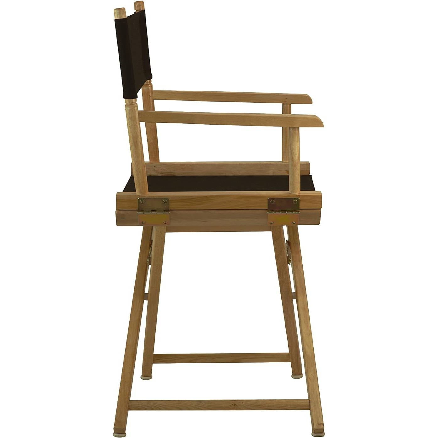 Fast Furnishings Solid Wood Frame Indoor/Outdoor Patio Dining Directors Chair with Black Seat