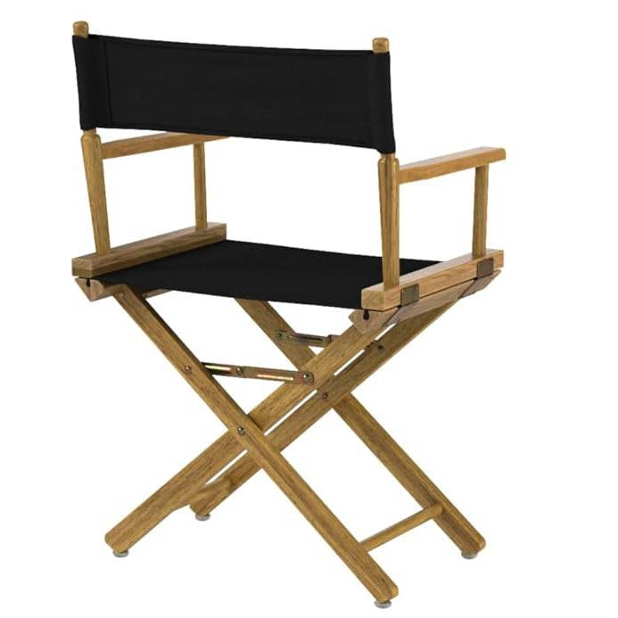 Fast Furnishings Solid Wood Frame Indoor/Outdoor Patio Dining Directors Chair with Black Seat