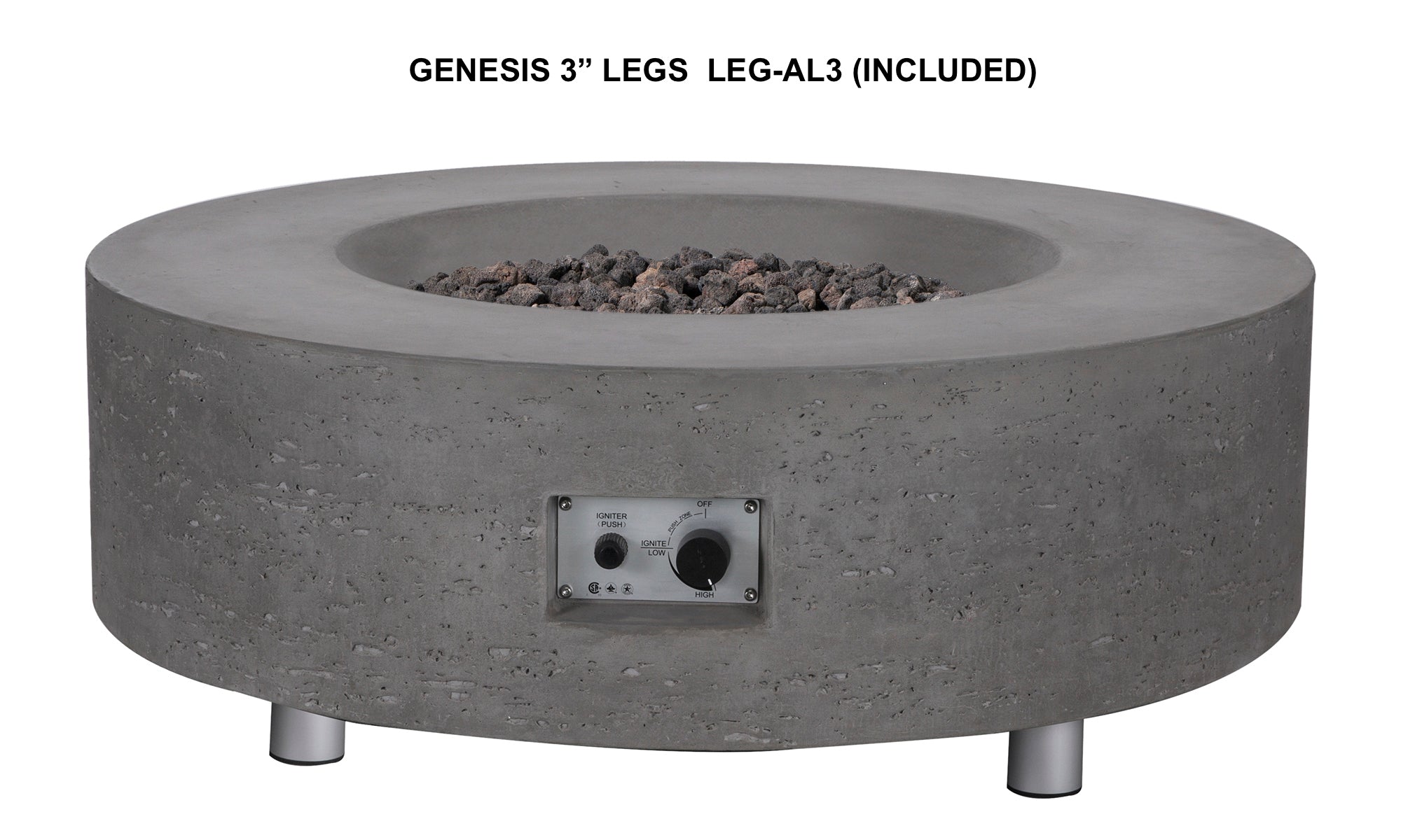 Pyromania Genesis Concrete Fire Table - Round 41"