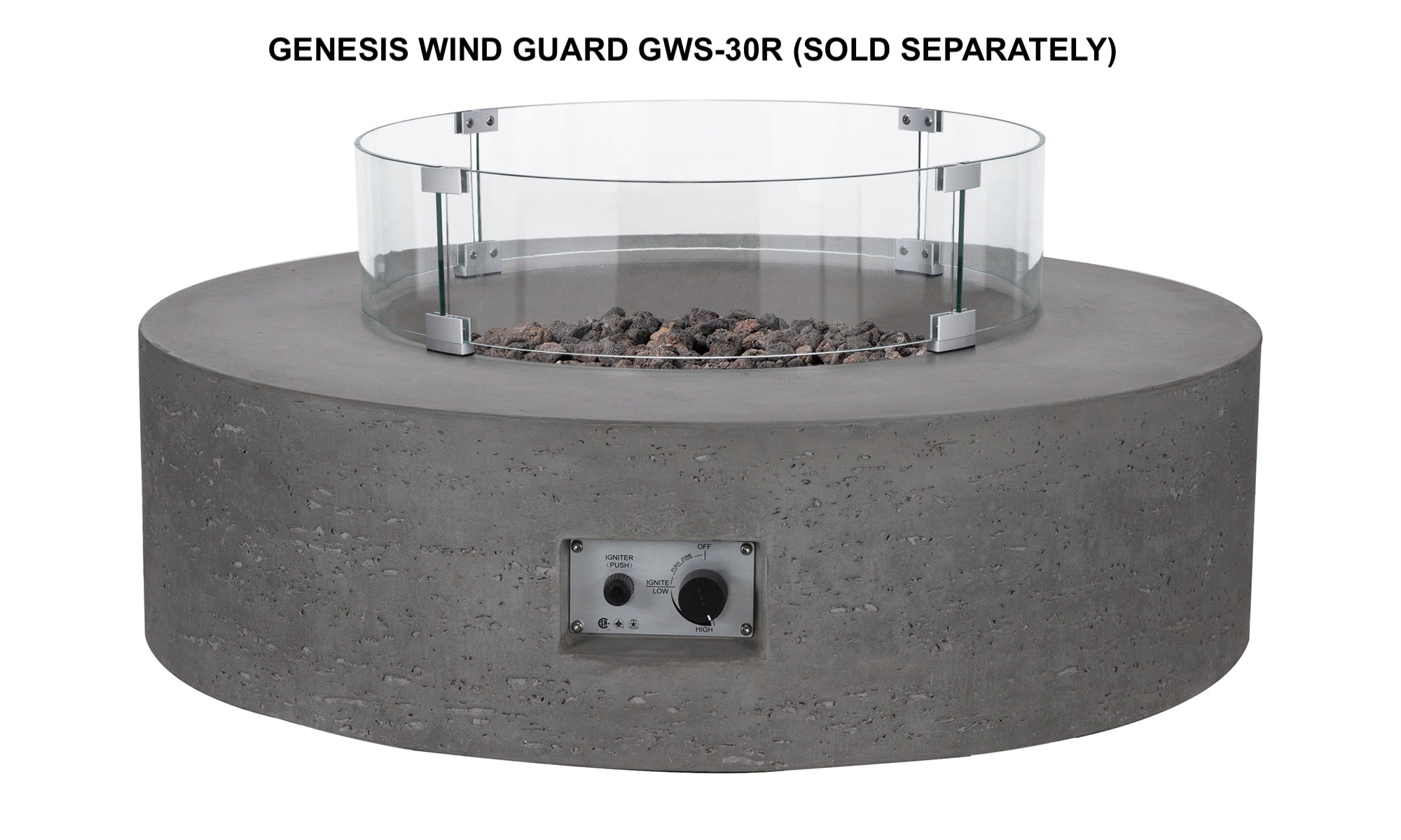 Pyromania Genesis Concrete Fire Table - Round 41"