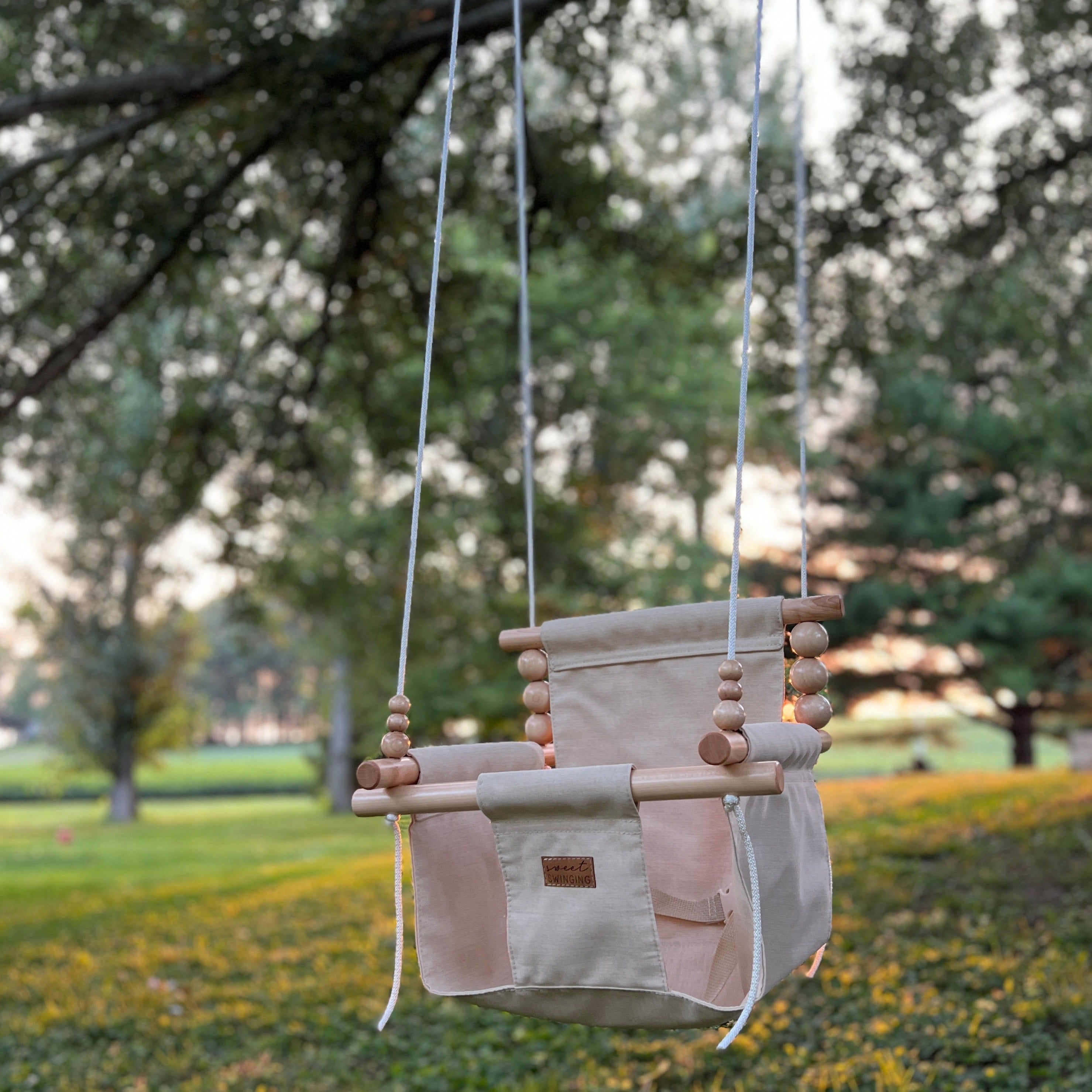 Sweet Swinging Premium Outdoor High Back Swing Wheat