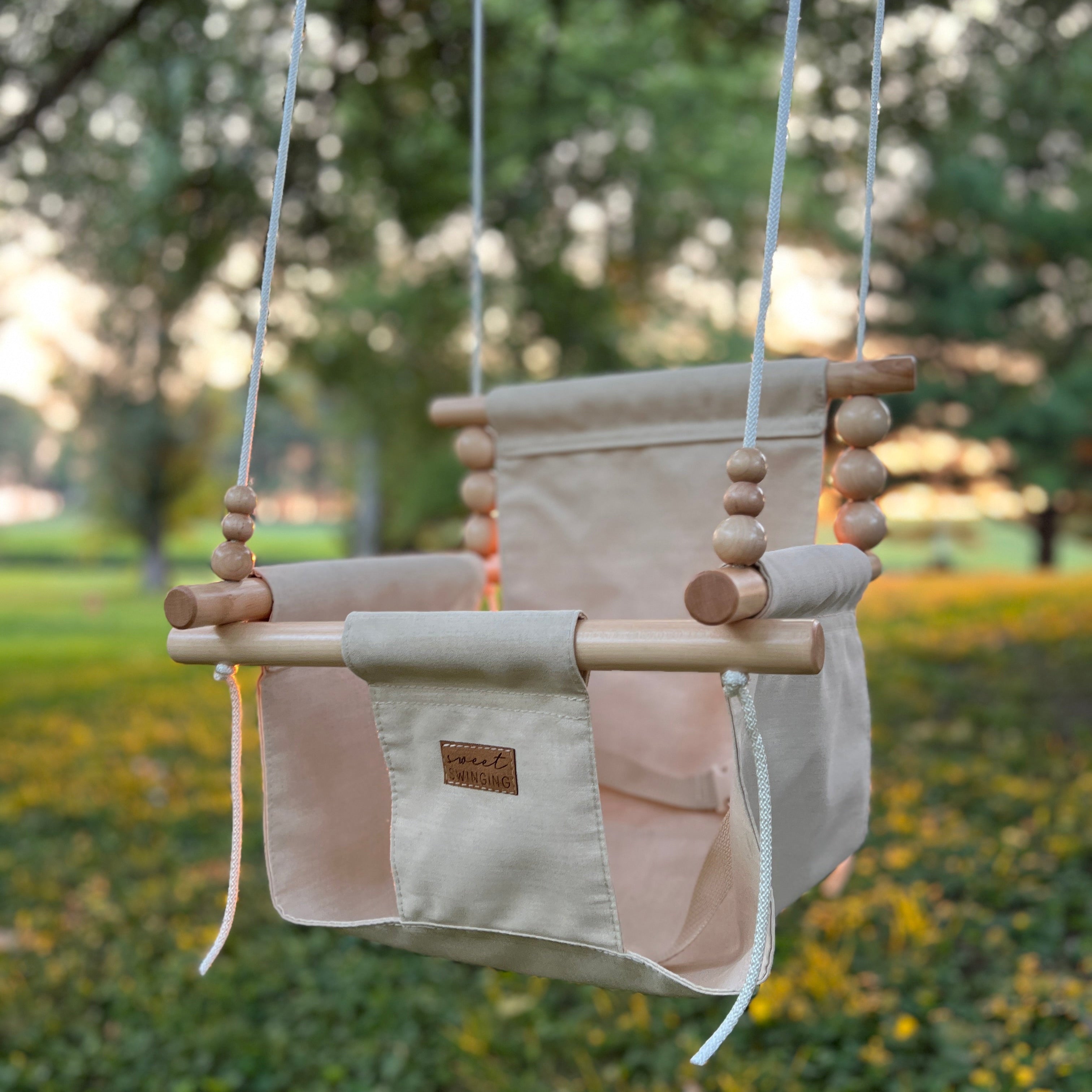 Sweet Swinging Premium Outdoor High Back Swing Wheat