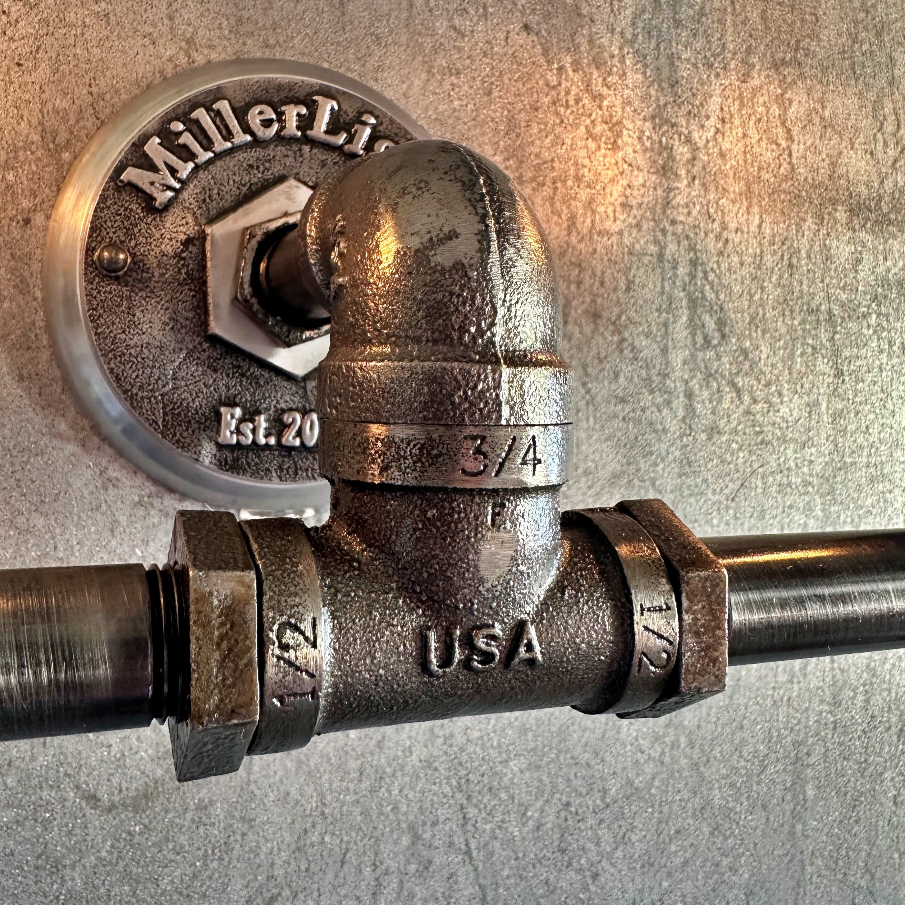 Double Sconce Iron Pipe Light - The Ironforge