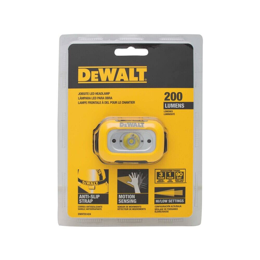 DEWALT DWHT81424 Headlamp for Jobsite, 200 Lumen