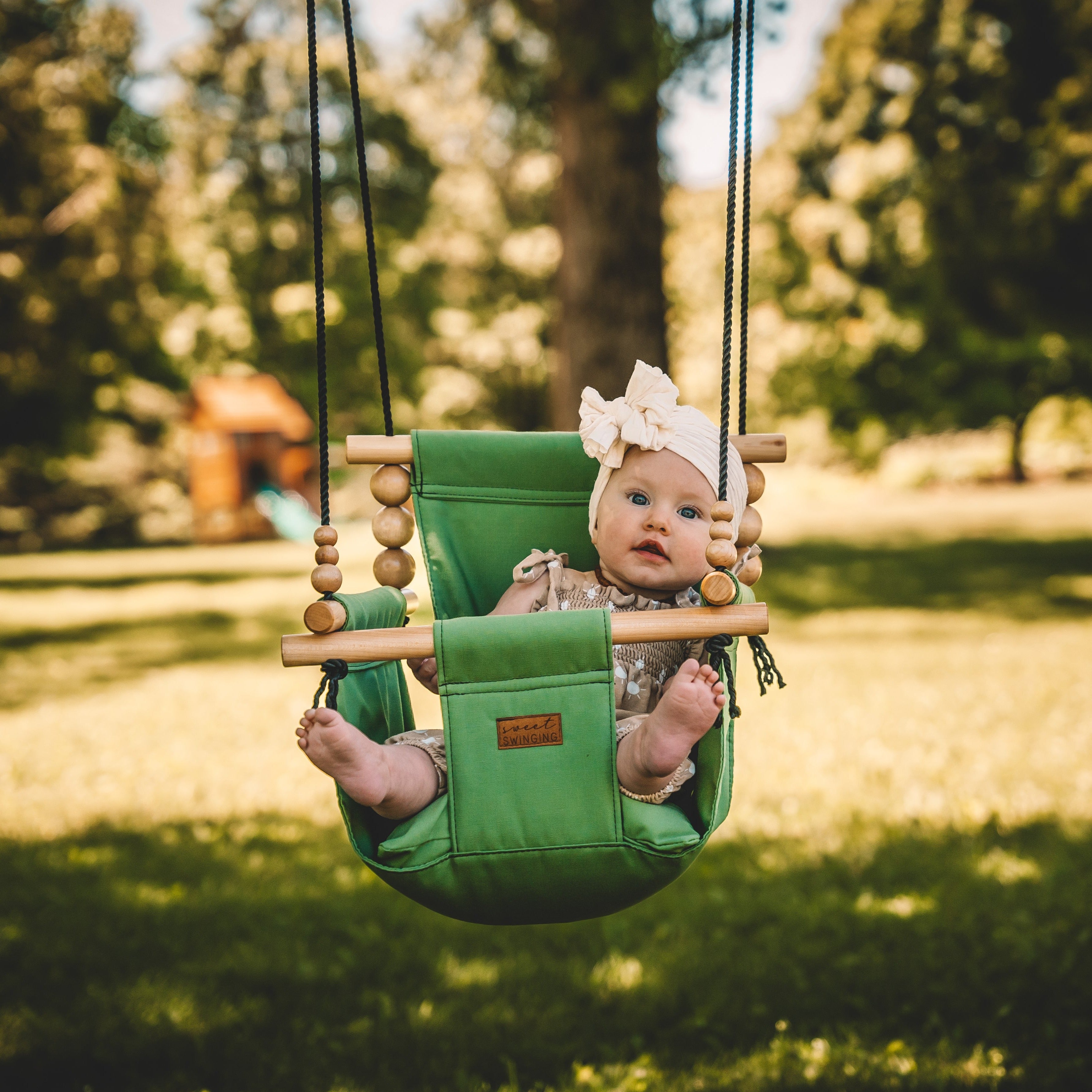 Sweet Swinging Premium Outdoor High Back Swing Sage