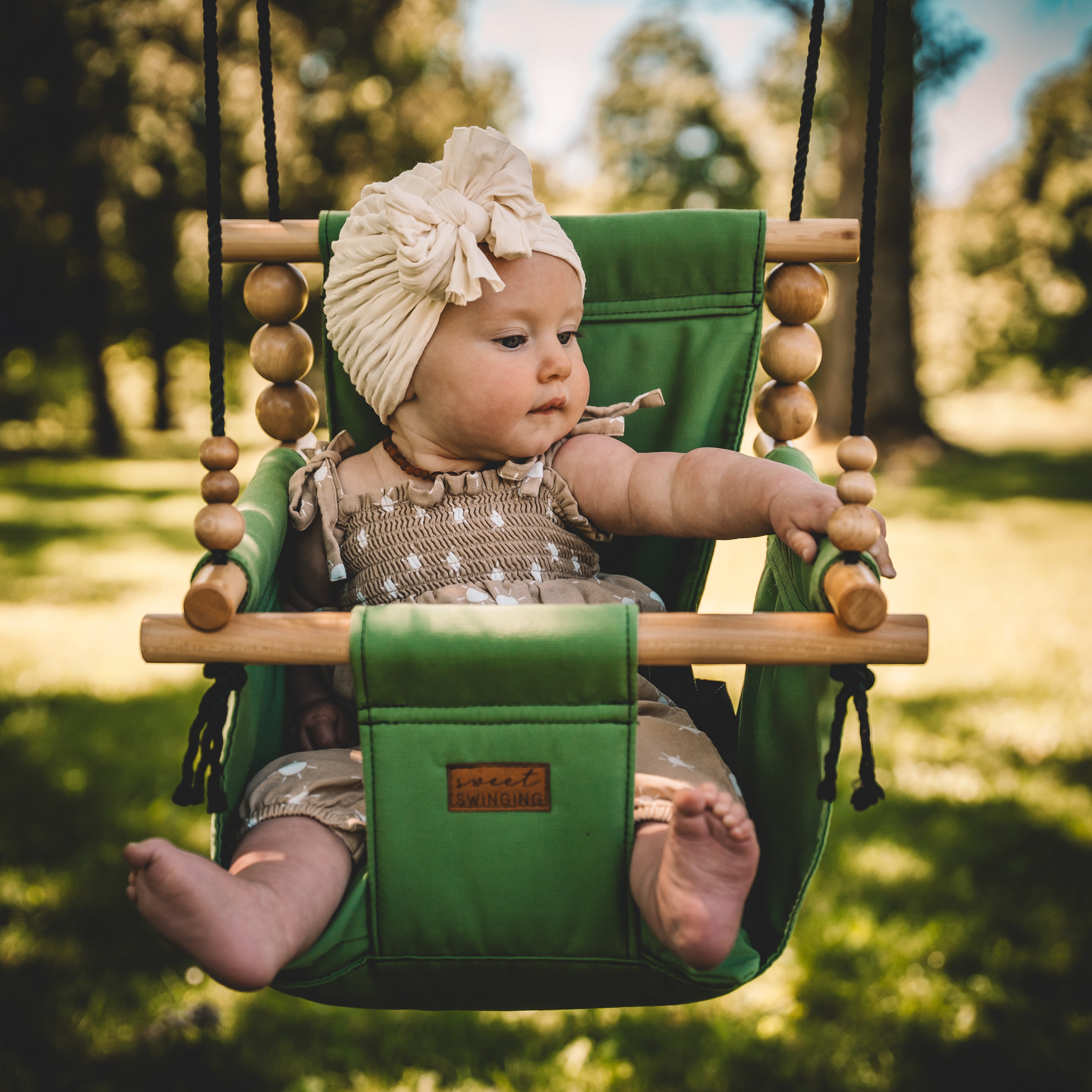 Sweet Swinging Premium Outdoor High Back Swing Sage