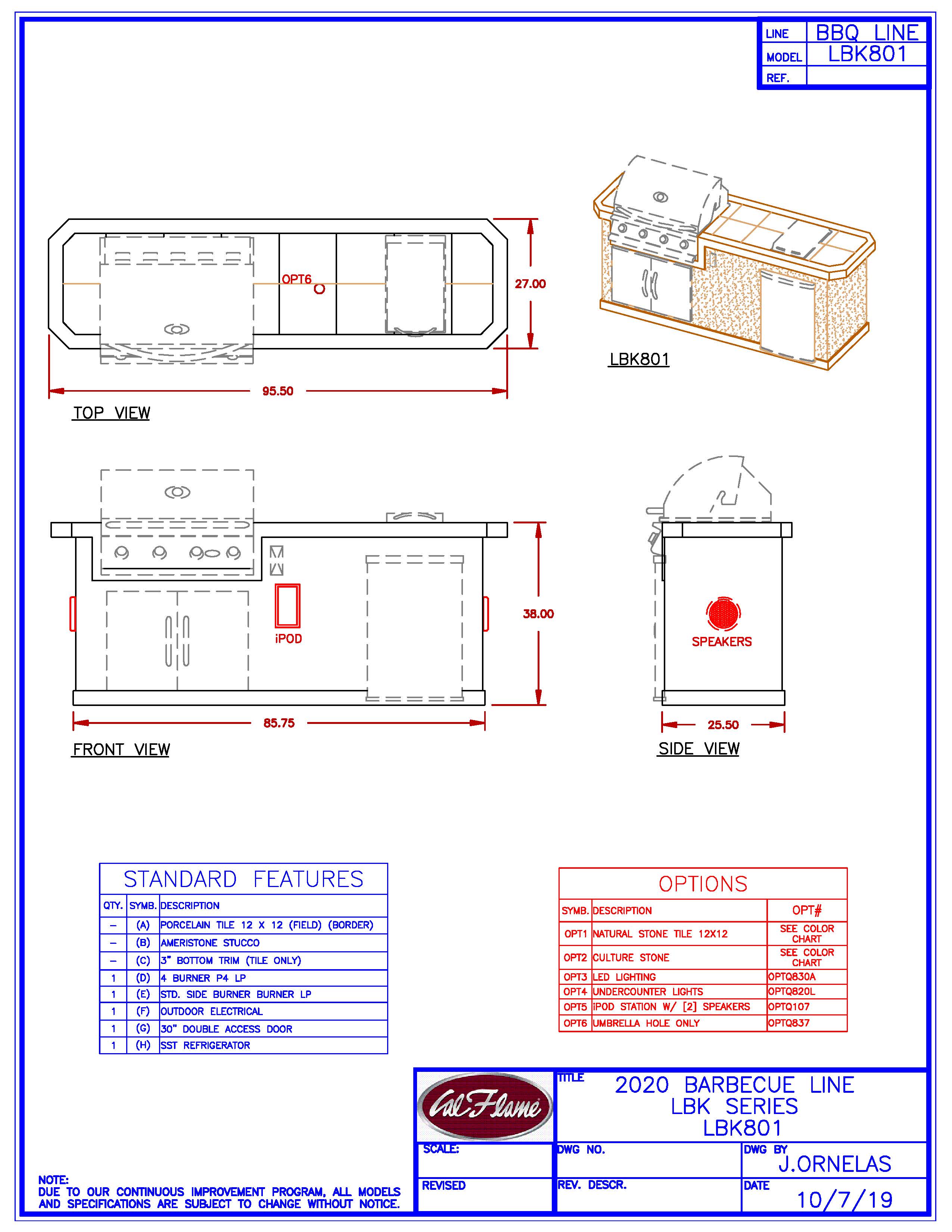 Cal Flame LBK-801 BBQ Island