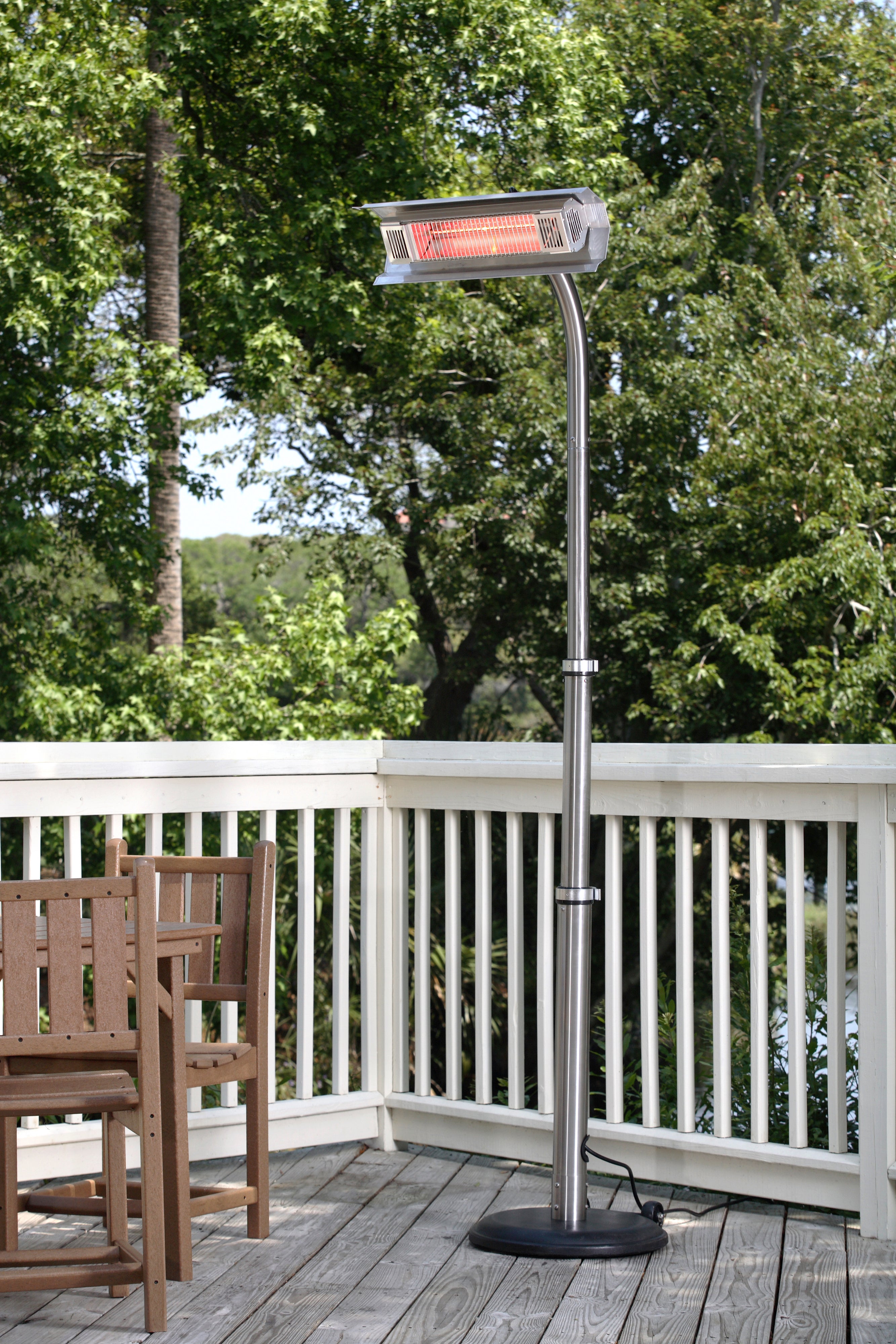 Well Traveled Living Stainless Steel Telescoping Offset Pole Mounted Infrared Patio Heater