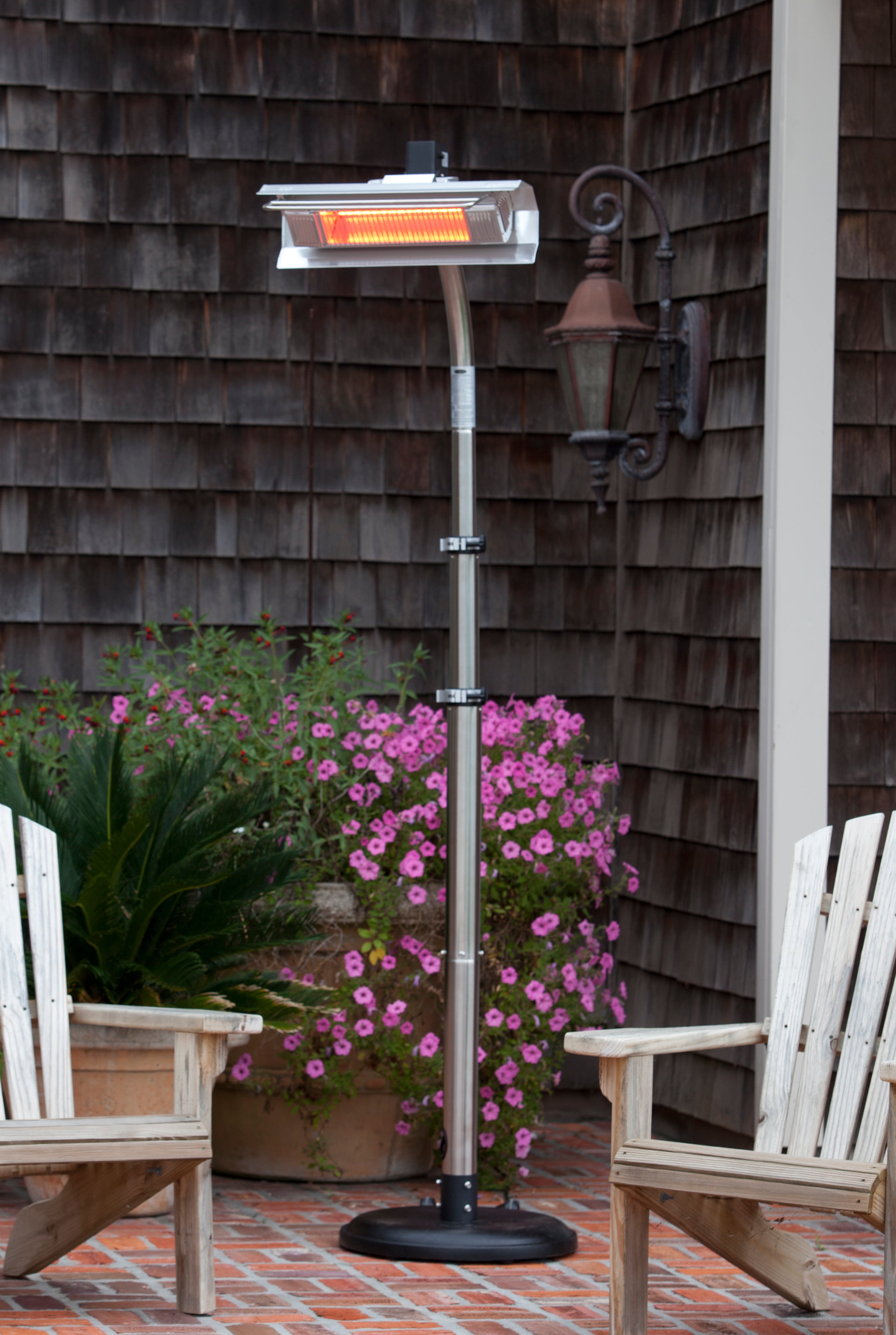 Well Traveled Living Stainless Steel Telescoping Offset Pole Mounted Infrared Patio Heater