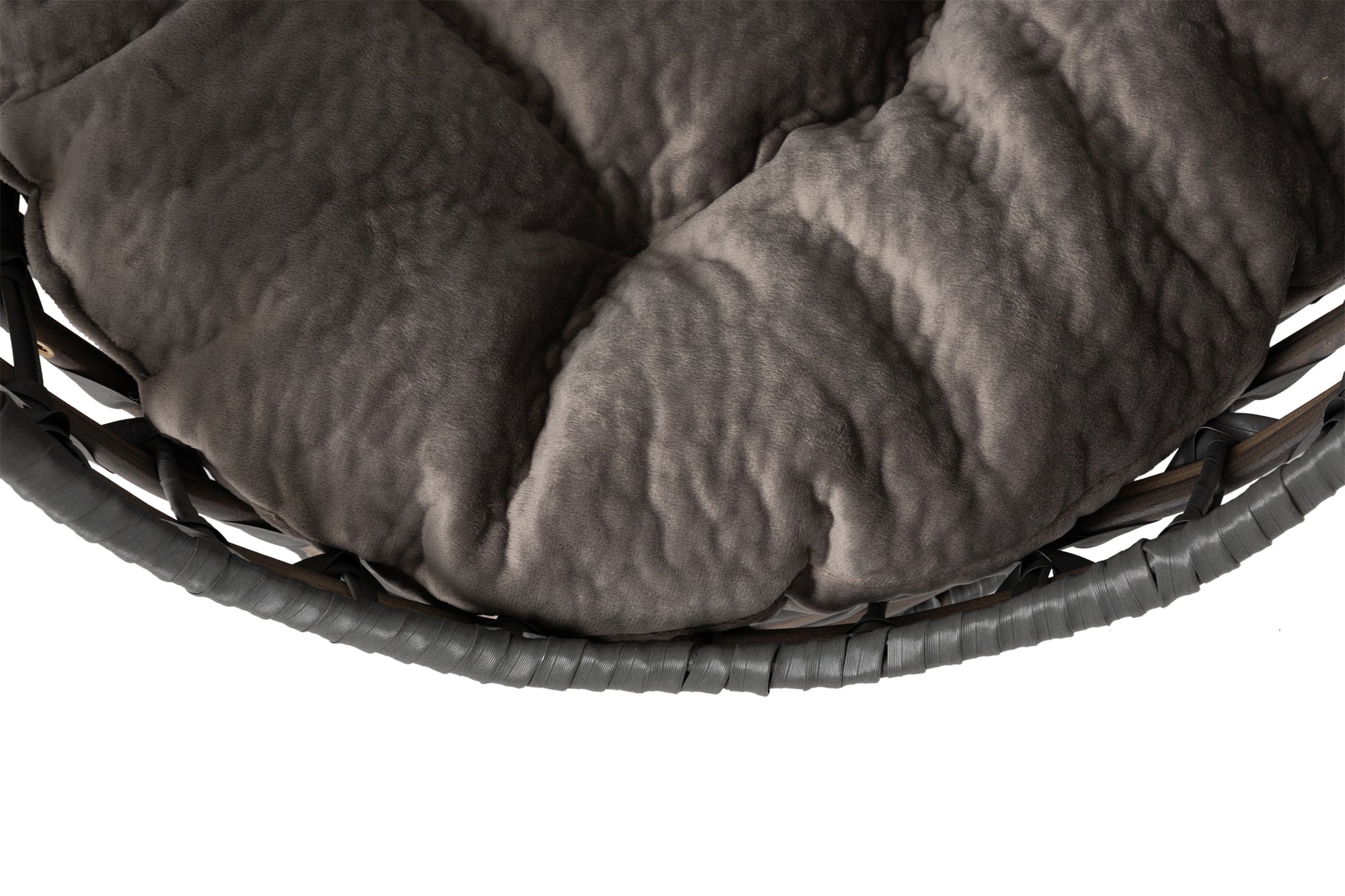 Well Traveled Living Huntley Hemisphere Rattan Pet Bed, Grey