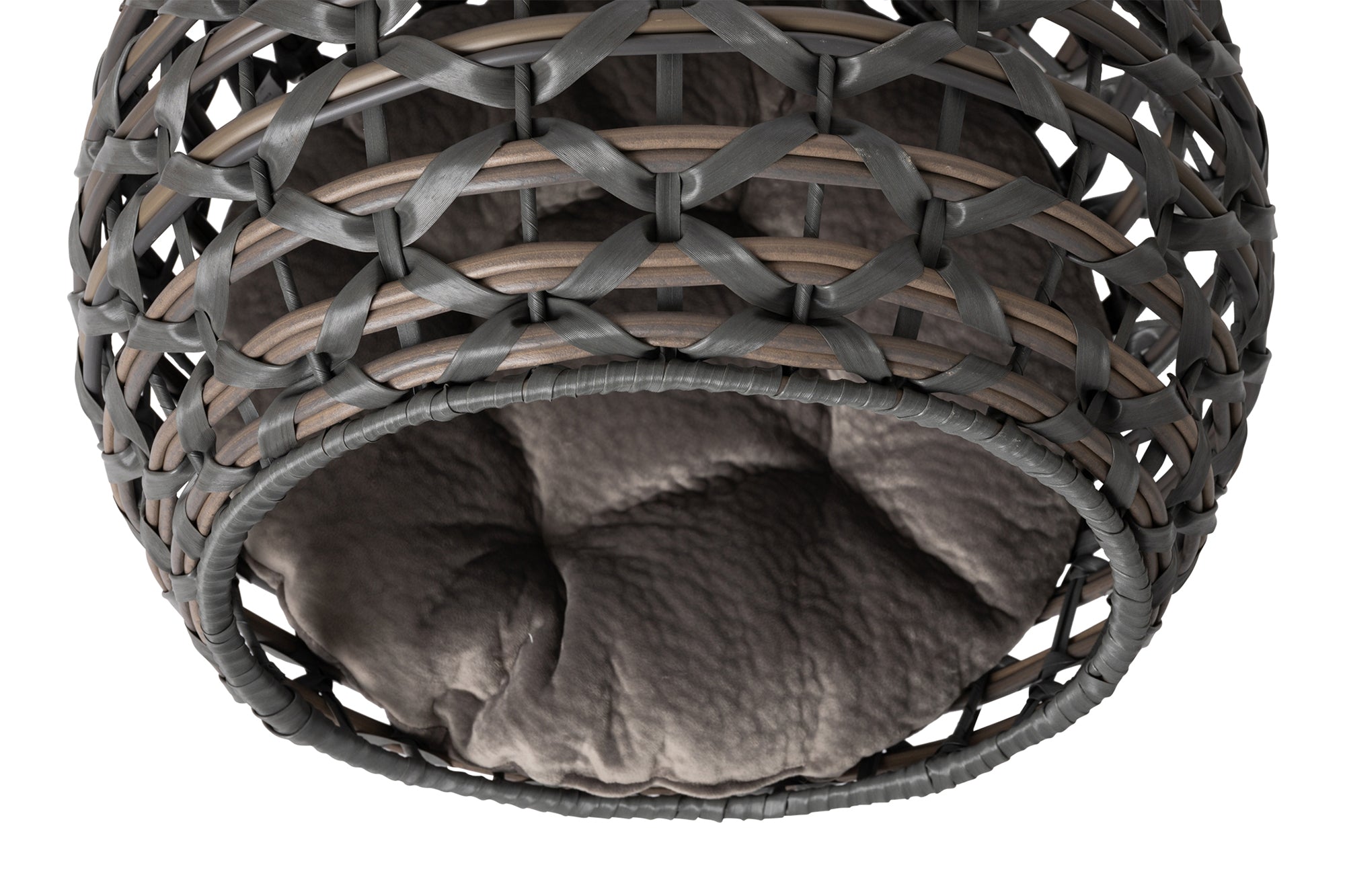 Well Traveled Living Huntley Hemisphere Rattan Pet Bed, Grey