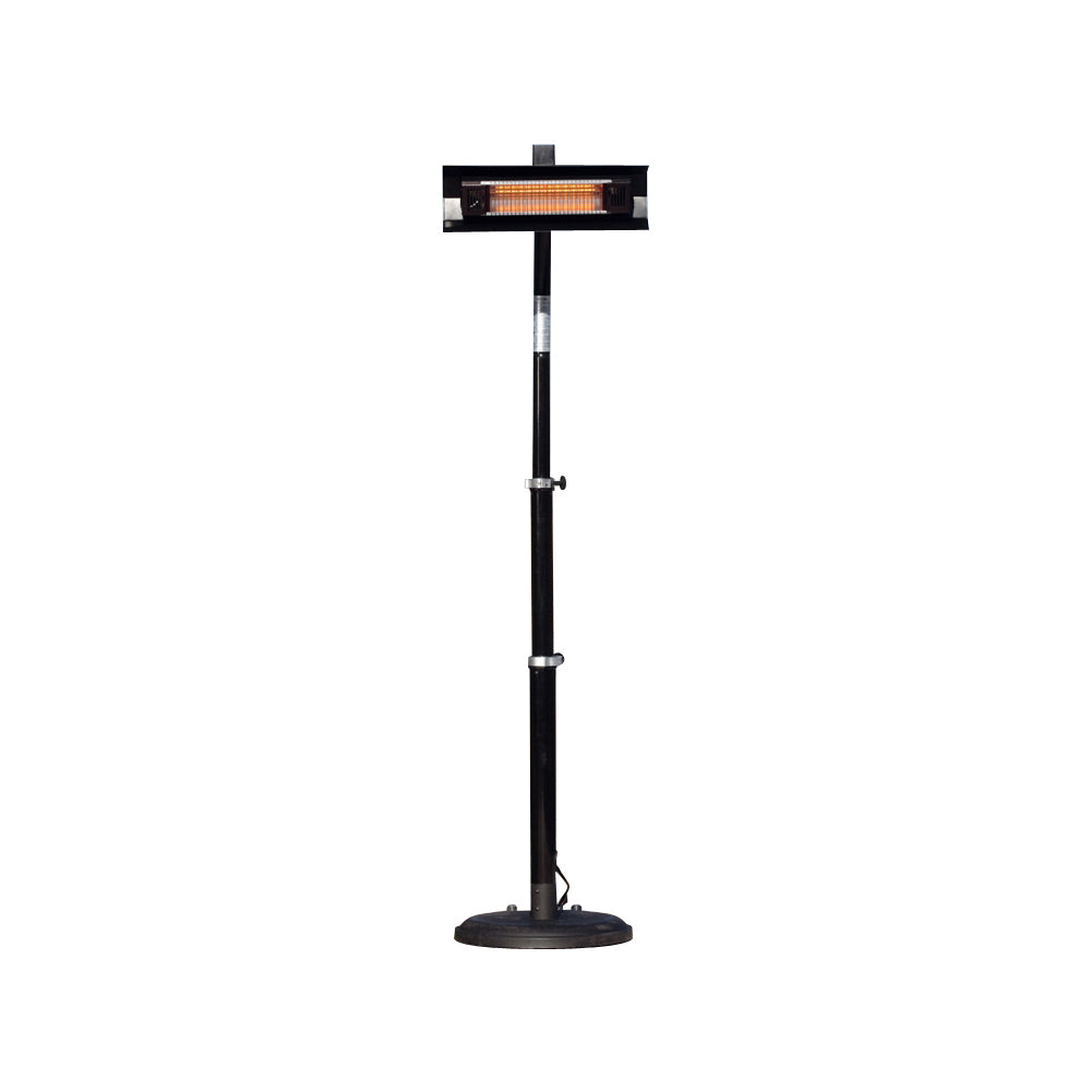 Well Traveled Living Black Powder Coated Steel Telescoping Offset Pole Mounted Infrared Patio Heater