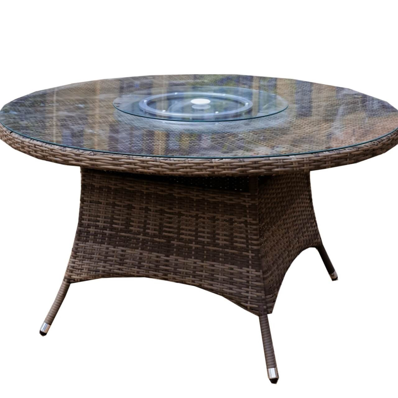 Direct Wicker Patio 7-Pieces Brown Wicker Dining Set with Round Table PAD-1711 Set