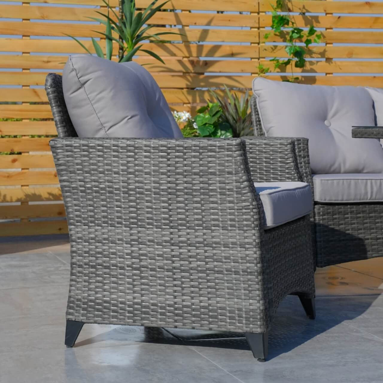 Direct Wicker 4-Piece Patio Wicker Seating Set with Lift Table and Cushion  PAF-1801P-LT