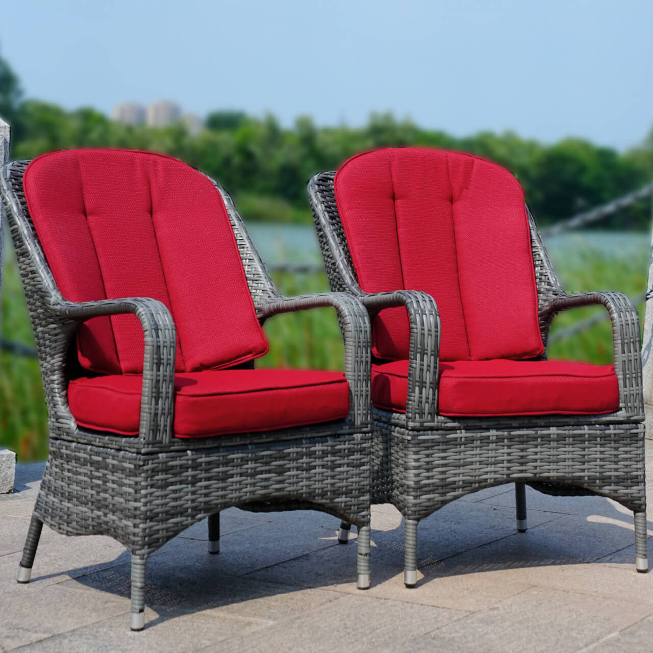 2 Pieces of Patio Chairs Outdoor Rattan Chairs PAC-009 | Direct Wicker