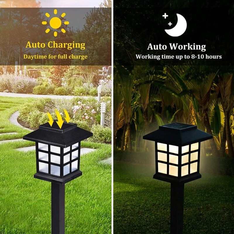 12Pack Solar Garden Lights Outdoor Waterproof Landscape LED Lights Pathway Yard by Plugsus Home Furniture