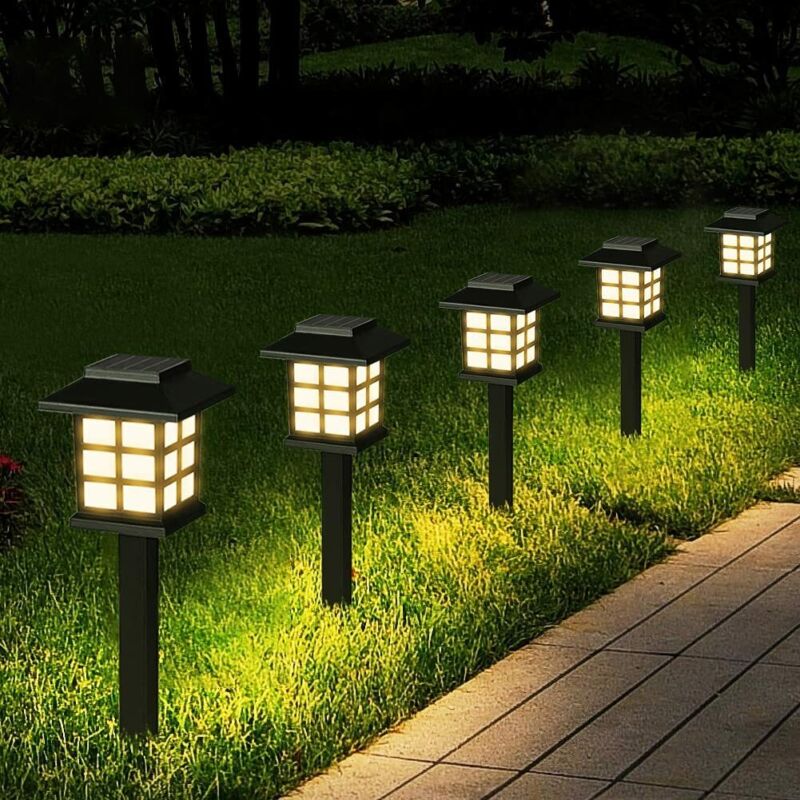 12Pack Solar Garden Lights Outdoor Waterproof Landscape LED Lights Pathway Yard by Plugsus Home Furniture