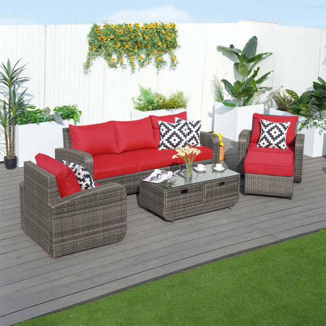 Direct Wicker's 5 Seats Patio Conversation Sofa Set PAS-1515