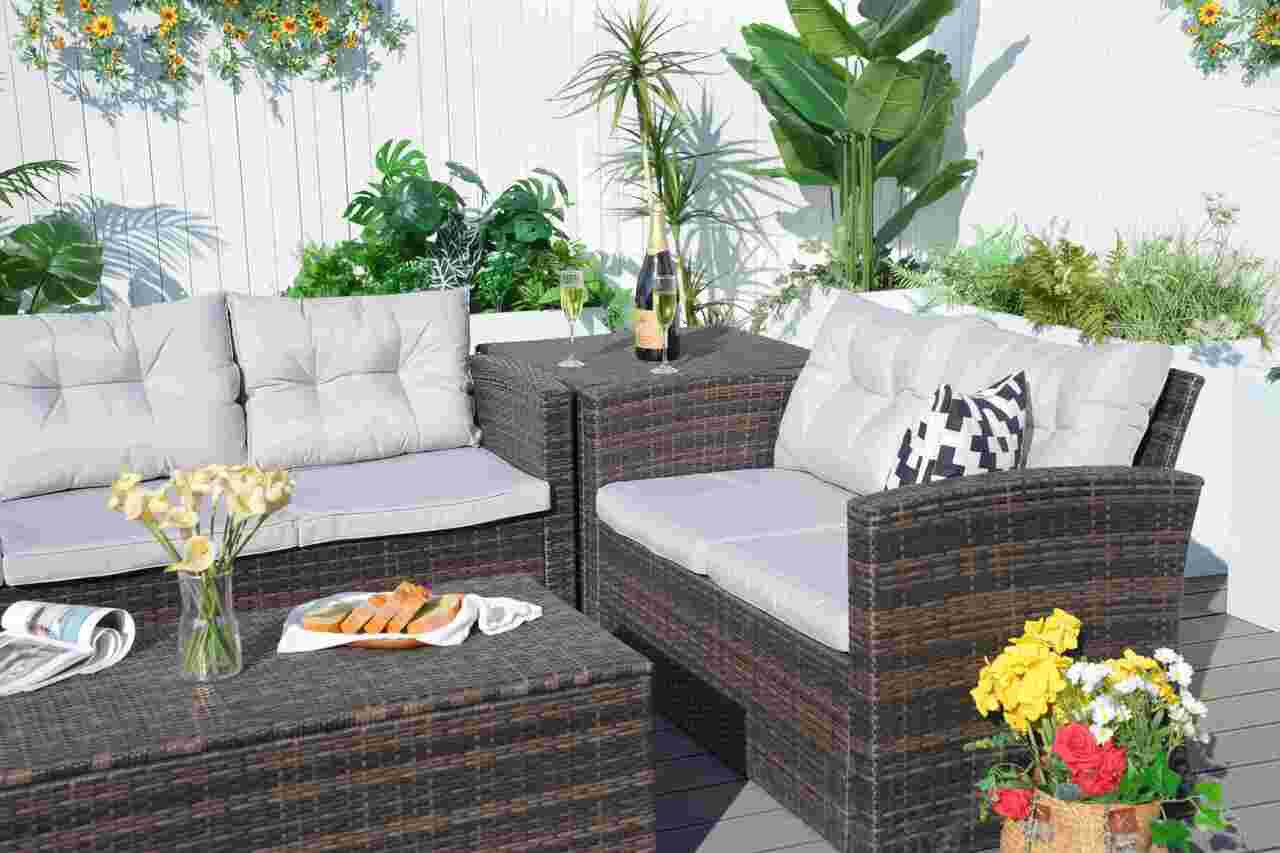 Direct Wicker's Outdoor Patio Conversation Set with Storage Box - PAS-1503