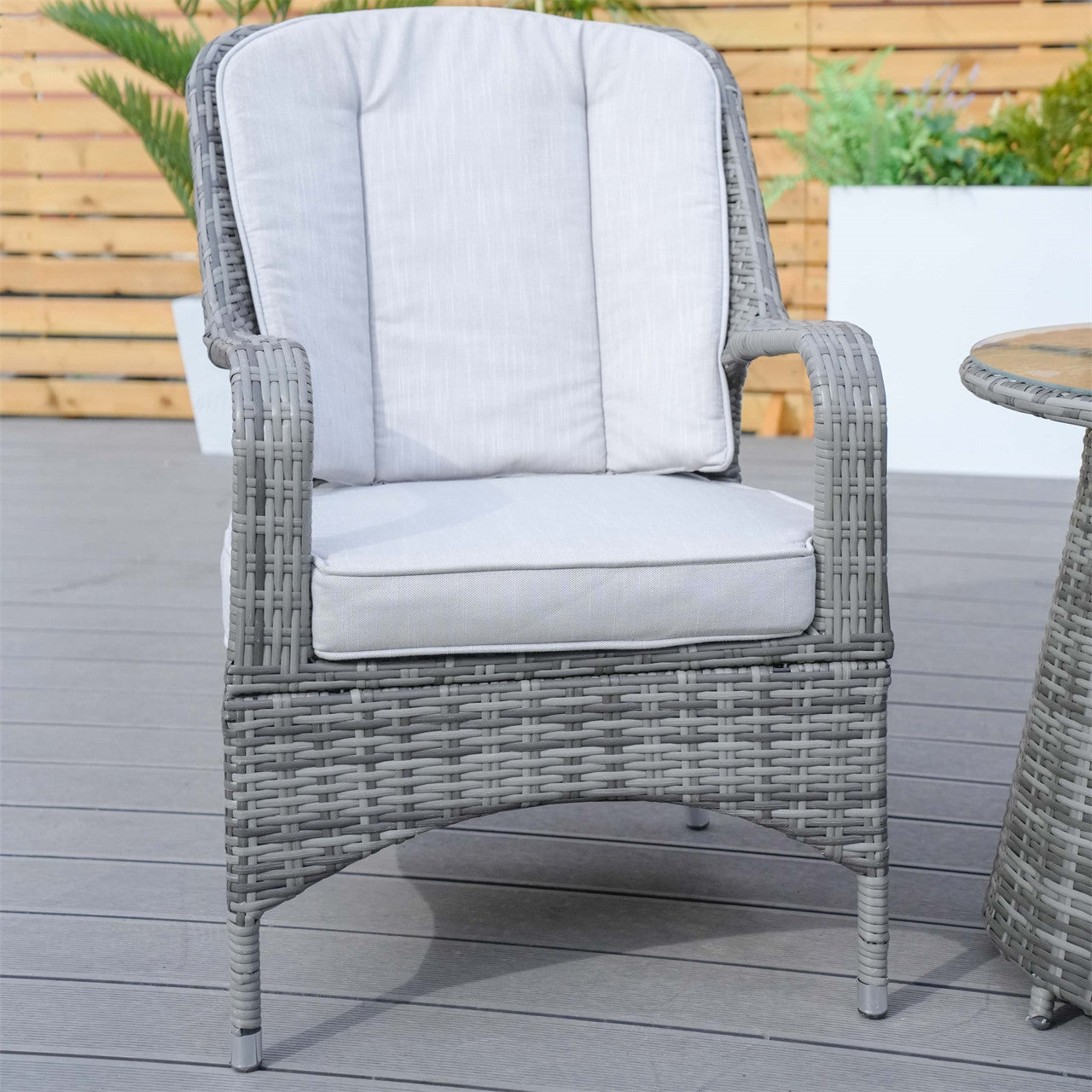 Direct Wicker 3-Pieces Aluminum Dining Table with Rattan Chairs