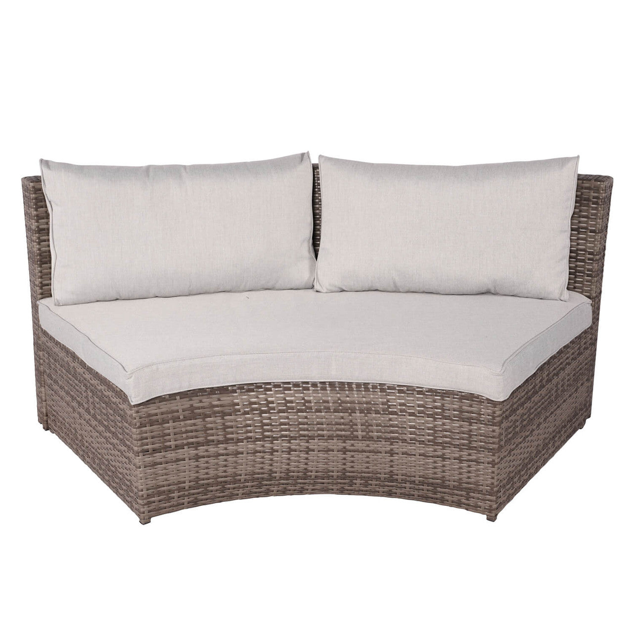 Direct Wicker's Outdoor Furniture Half-Moon Wicker Sofa Set with Coffee Table