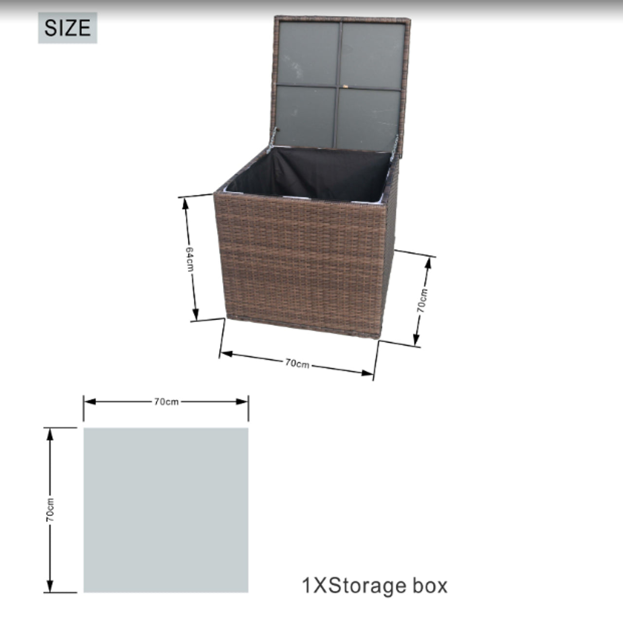 Direct Wicker's Square Side Storage Box