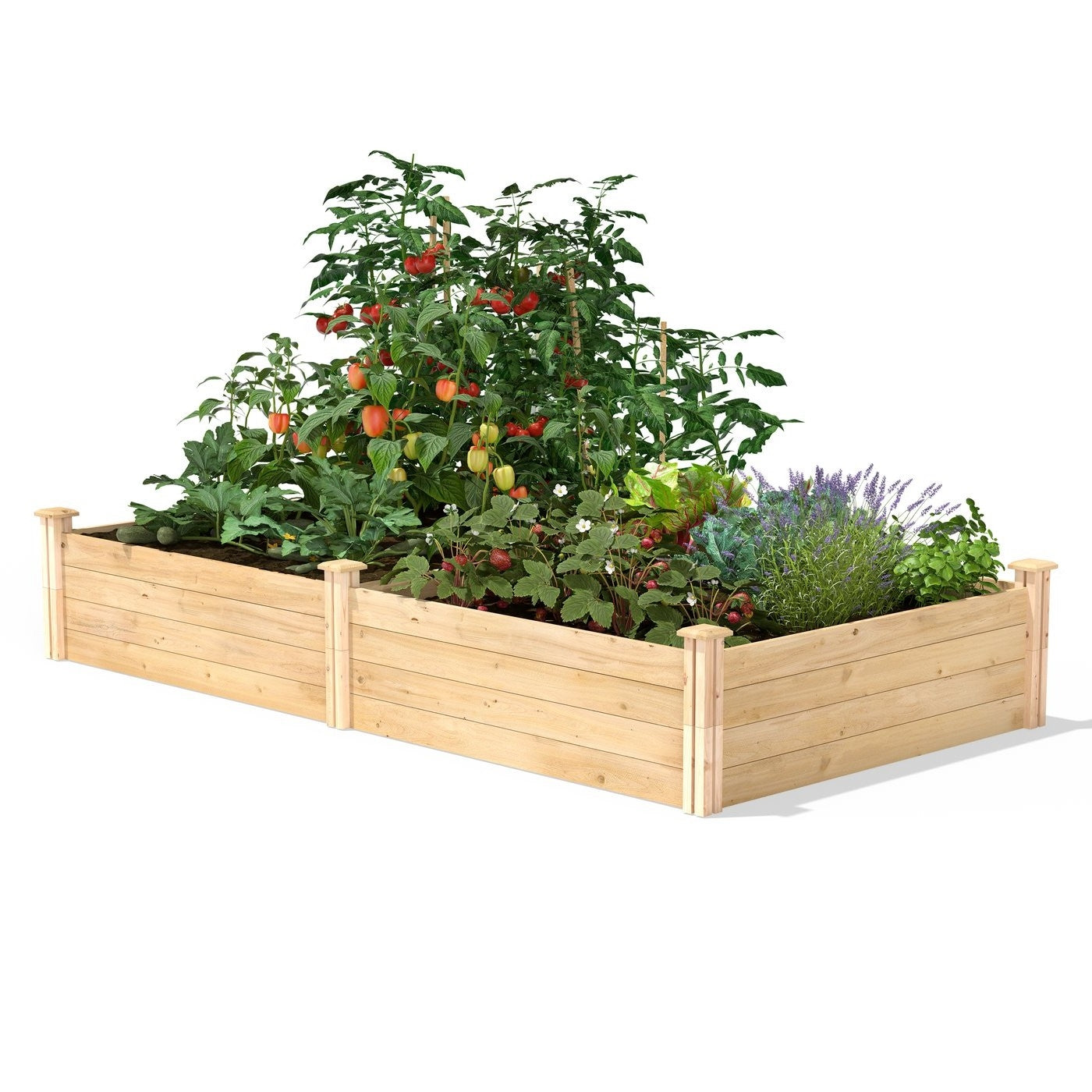 Fast Furnishings 4 ft x 8 ft Cedar Wood Raised Garden Bed - Made in USA