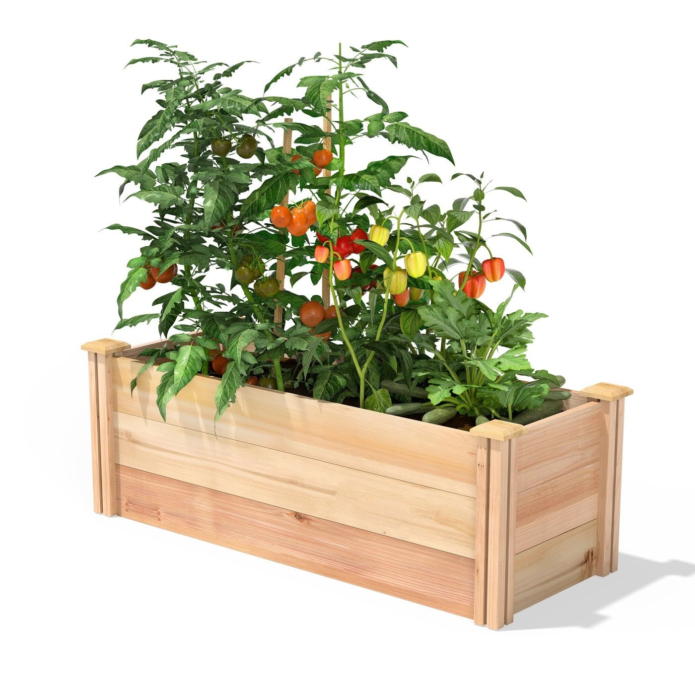 Fast Furnishings 48 in x 16 Premium Cedar Wood Raised Garden Bed - Made in USA