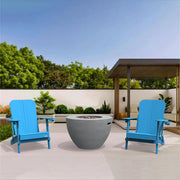 Direct Wicker  Two Frog chairs made of disassembled HDPE board with a round gas stove table  PAC-011-2PCS+2160
