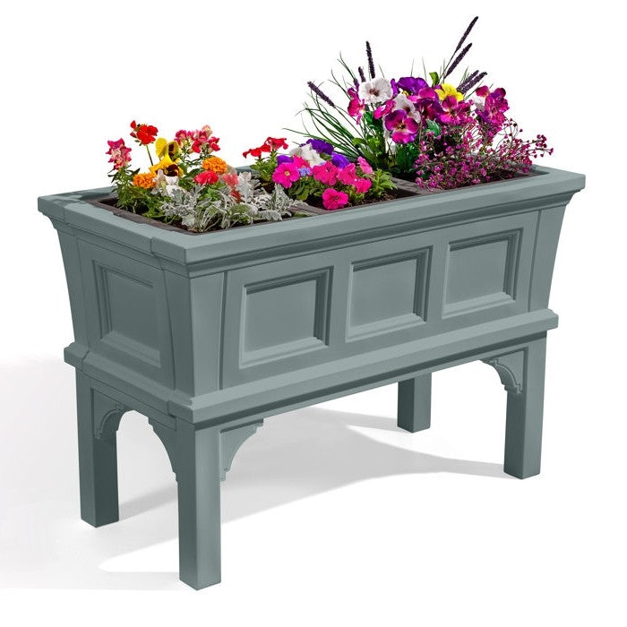 Fast Furnishings Green Rectangular Raised Garden Bed Planter Box with 3 Removeable Trays