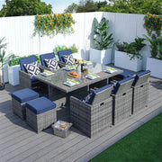 Direct Wicker's Patio Dining Set with 6 Seats, Rectangular Table, and Chairs - PAD-3234