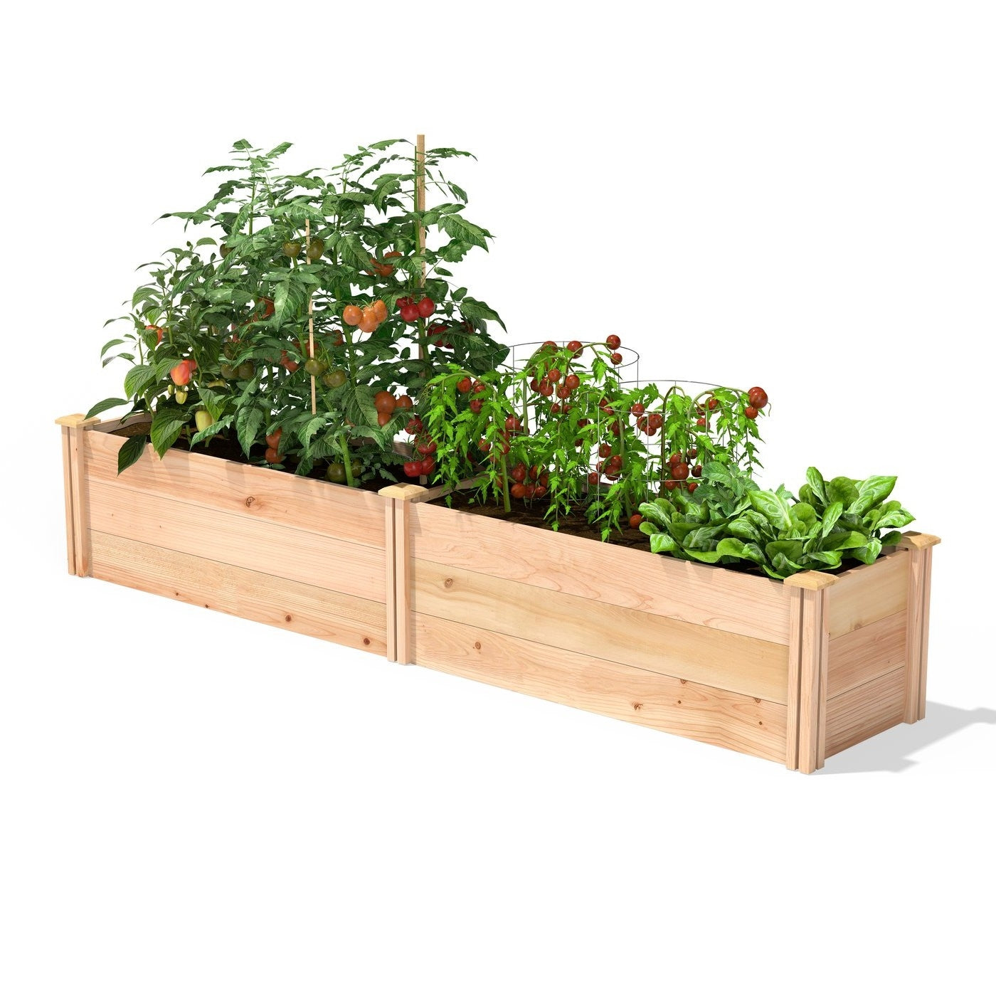 Fast Furnishings 16 in x 96 in Sturdy FarmHouse Narrow Cedar Wood Raised Garden Bed - Made in USA