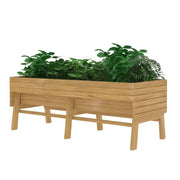 Fast Furnishings Outdoor Modern Natural Cedar Wood Raised Garden Bed Planter 70-inch x 31-inch