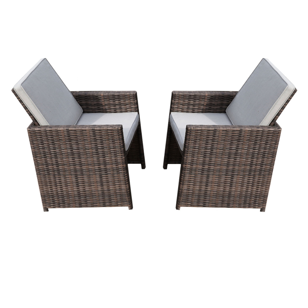 Direct Wicker Patio Chairs Set of 2 in Brown or Gray