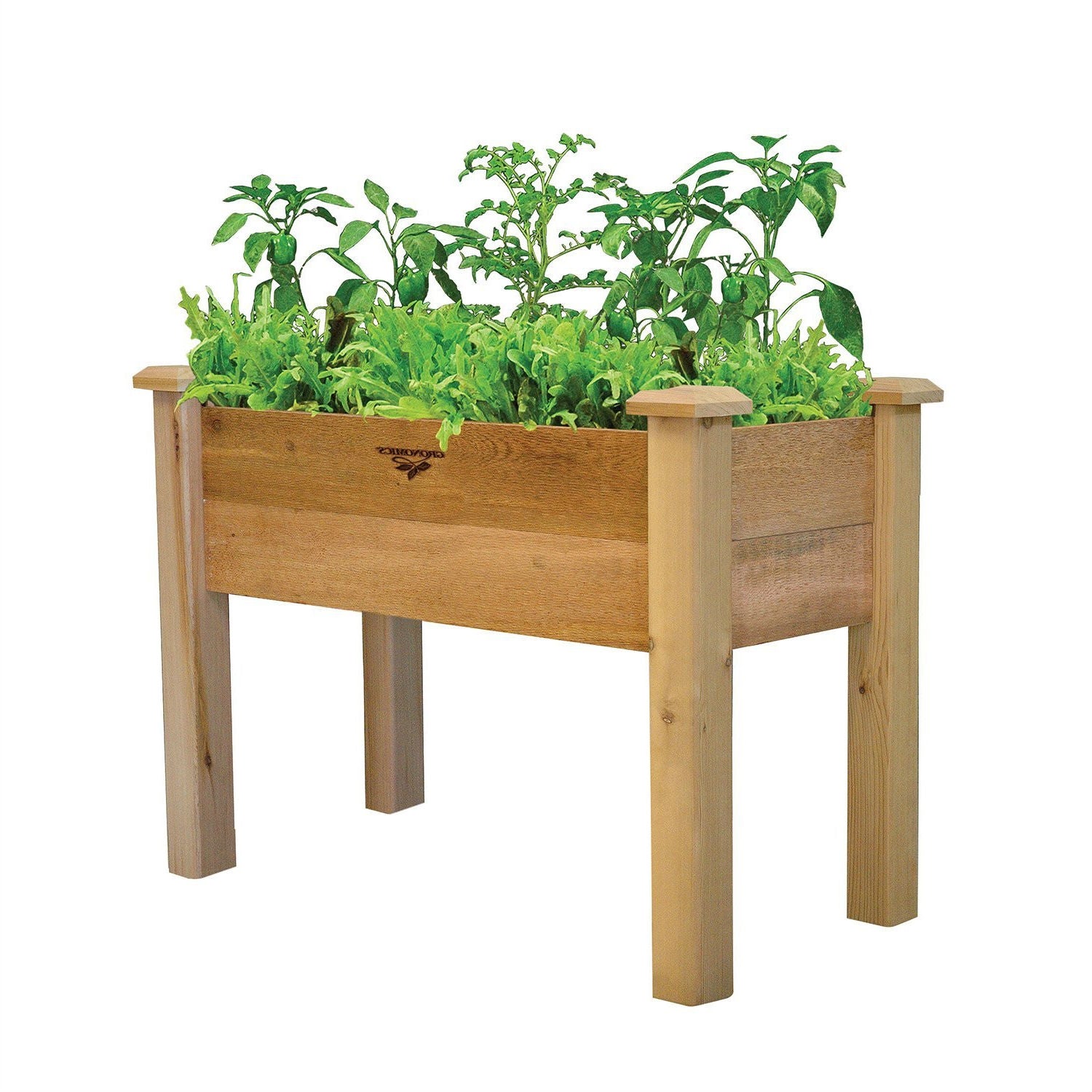 Fast Furnishings Raised Garden Bed Planter Box in Solid Cedar Wood in Natural Finish - 34-inch