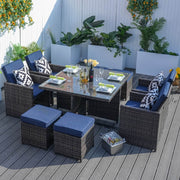4 Seats Square Outdoor Patio Dining Set PAD-3233B  Direct Wicker