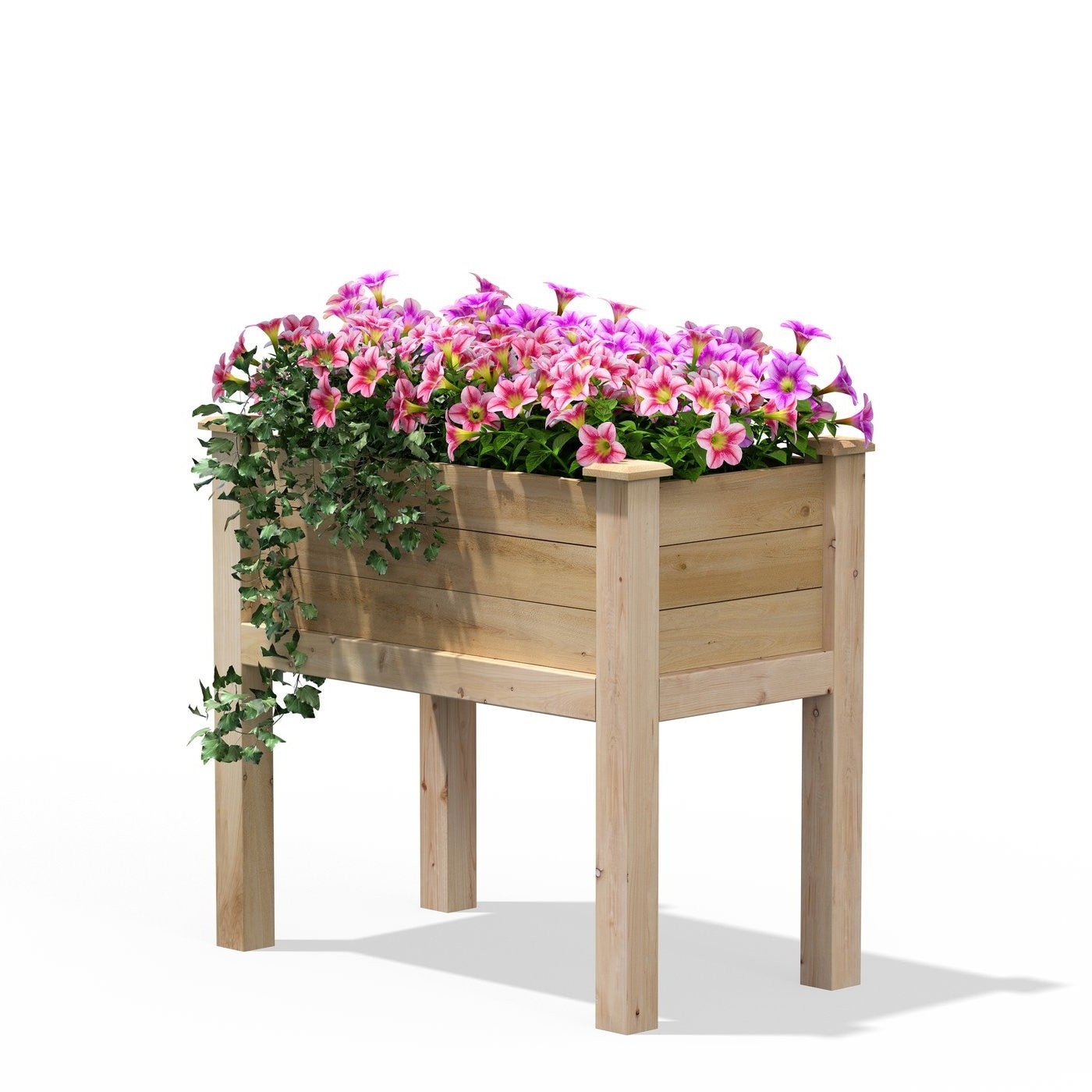 Fast Furnishings 32 in x 16 in x 31 in Elevated Cedar Wood Raised Garden Bed - Made in USA