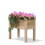 Fast Furnishings 32 in x 16 in x 31 in Elevated Cedar Wood Raised Garden Bed - Made in USA
