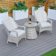 Direct Wicker 3-Pieces Aluminum Dining Table with Rattan Chairs