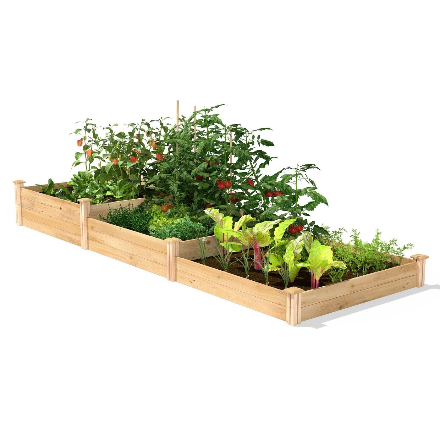 Fast Furnishings 4 ft x 12 ft Cedar Wood 3 Tier Raised Garden Bed - Made in USA